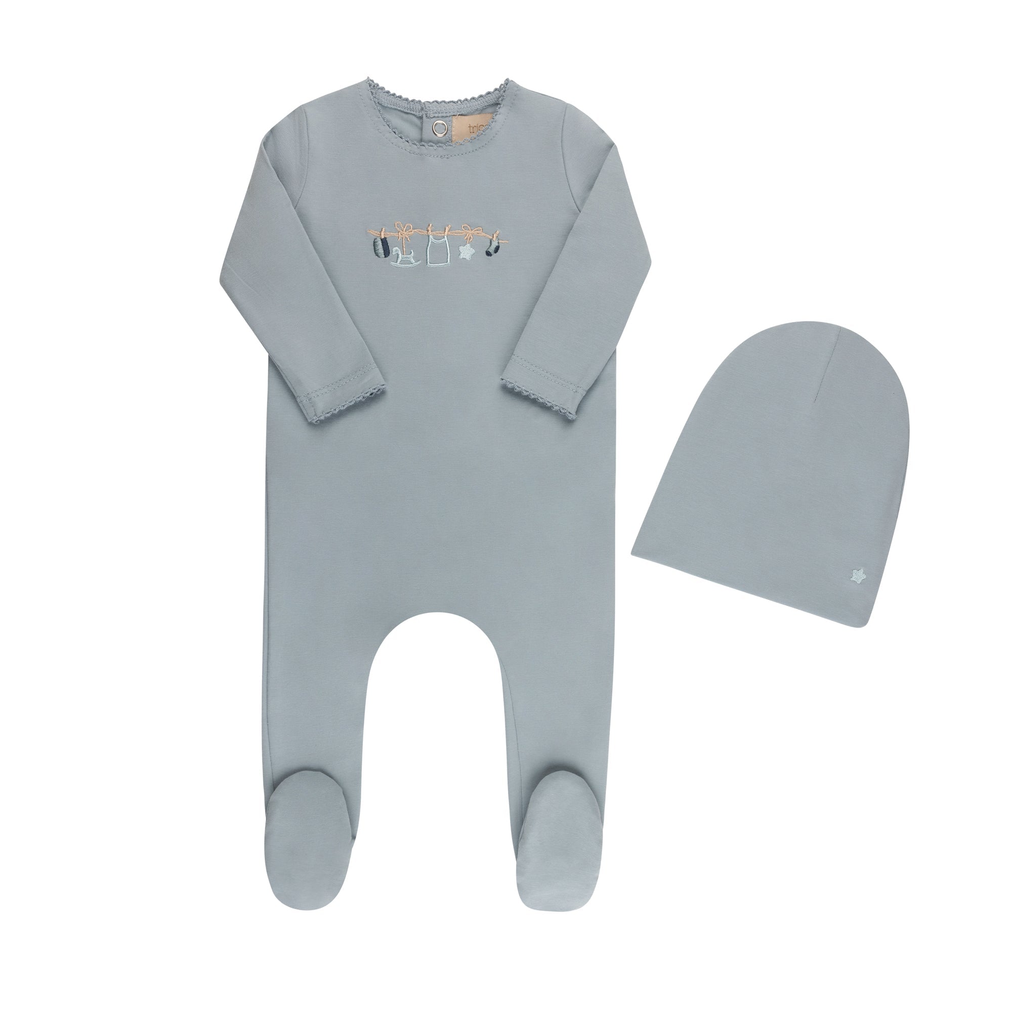 Embroidered Clothesline Layette Set