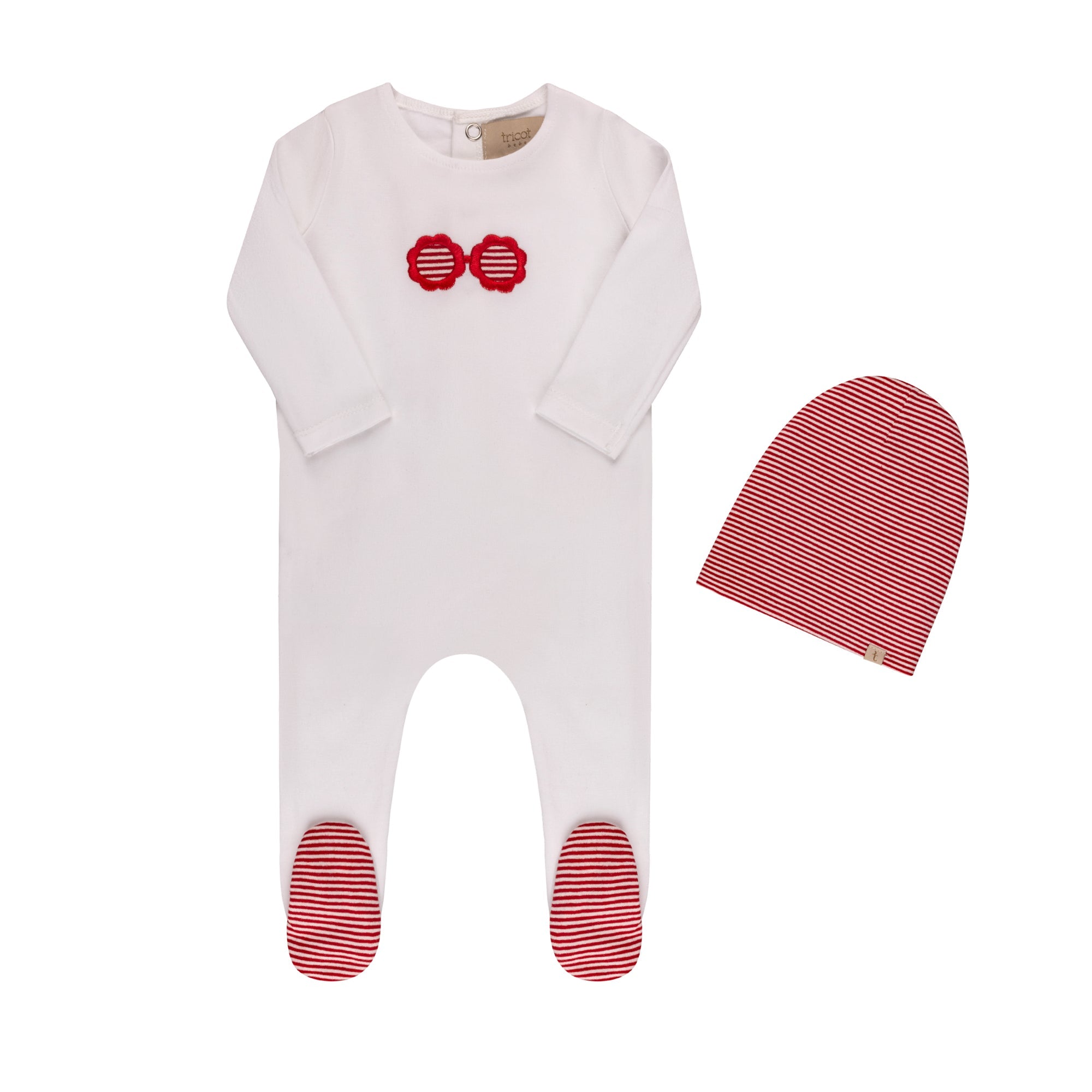 Sunglasses/ Anchor Striped Footie & Hat