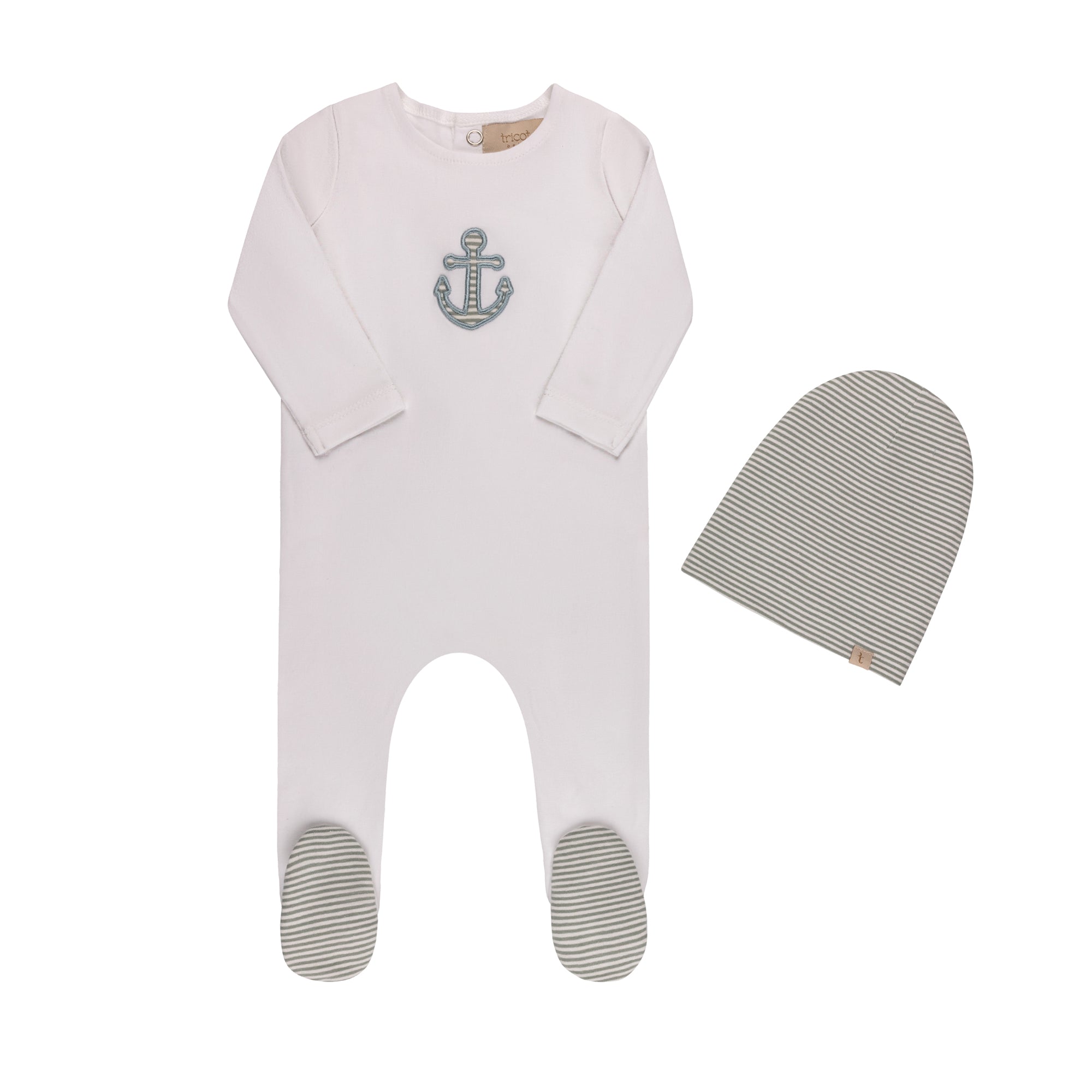 Sunglasses/ Anchor Striped Footie & Hat