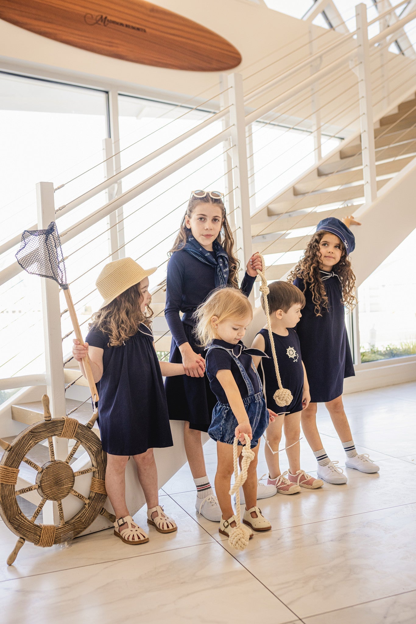 Coastal Navy Boys Romper