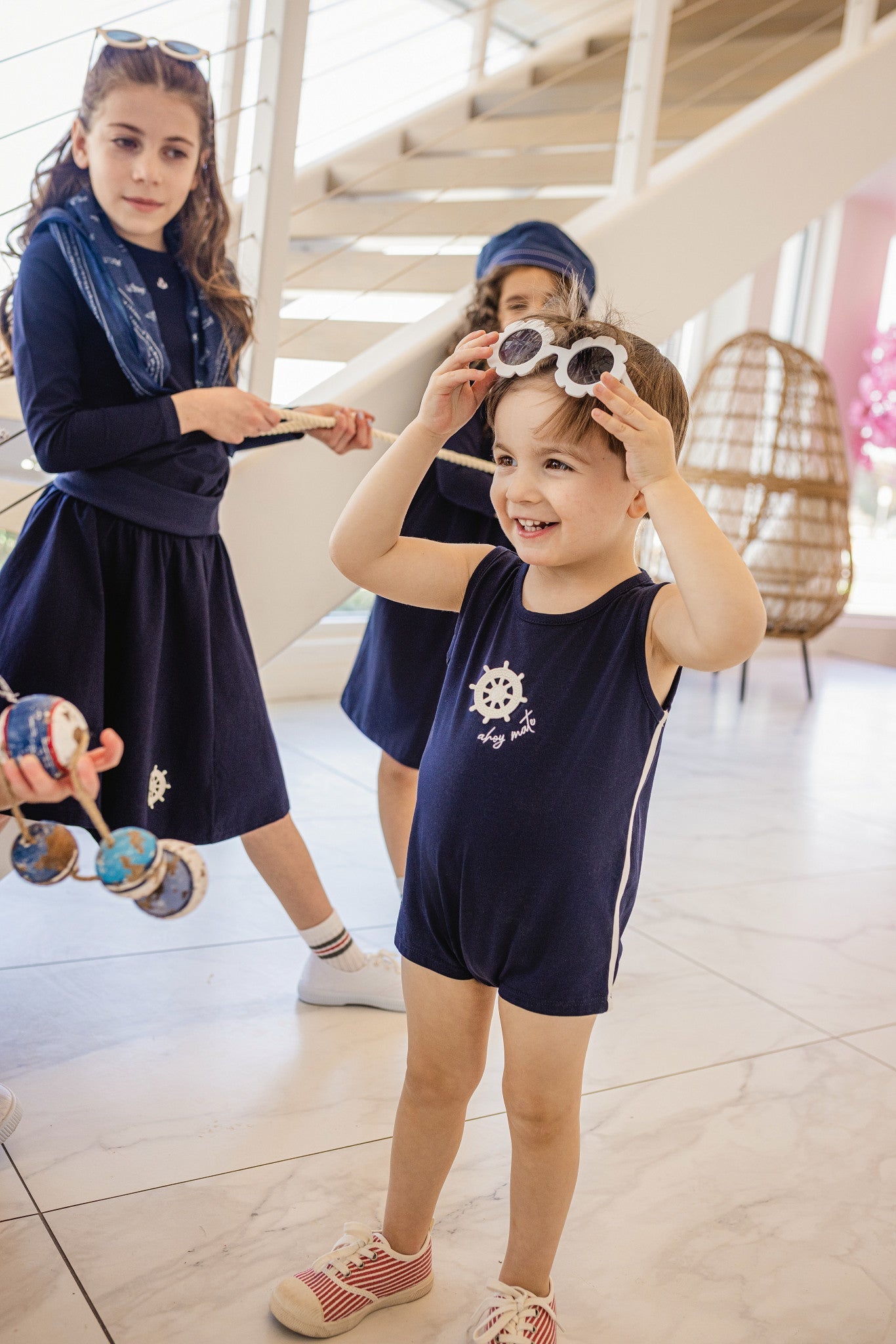 Coastal Navy Girls Tee
