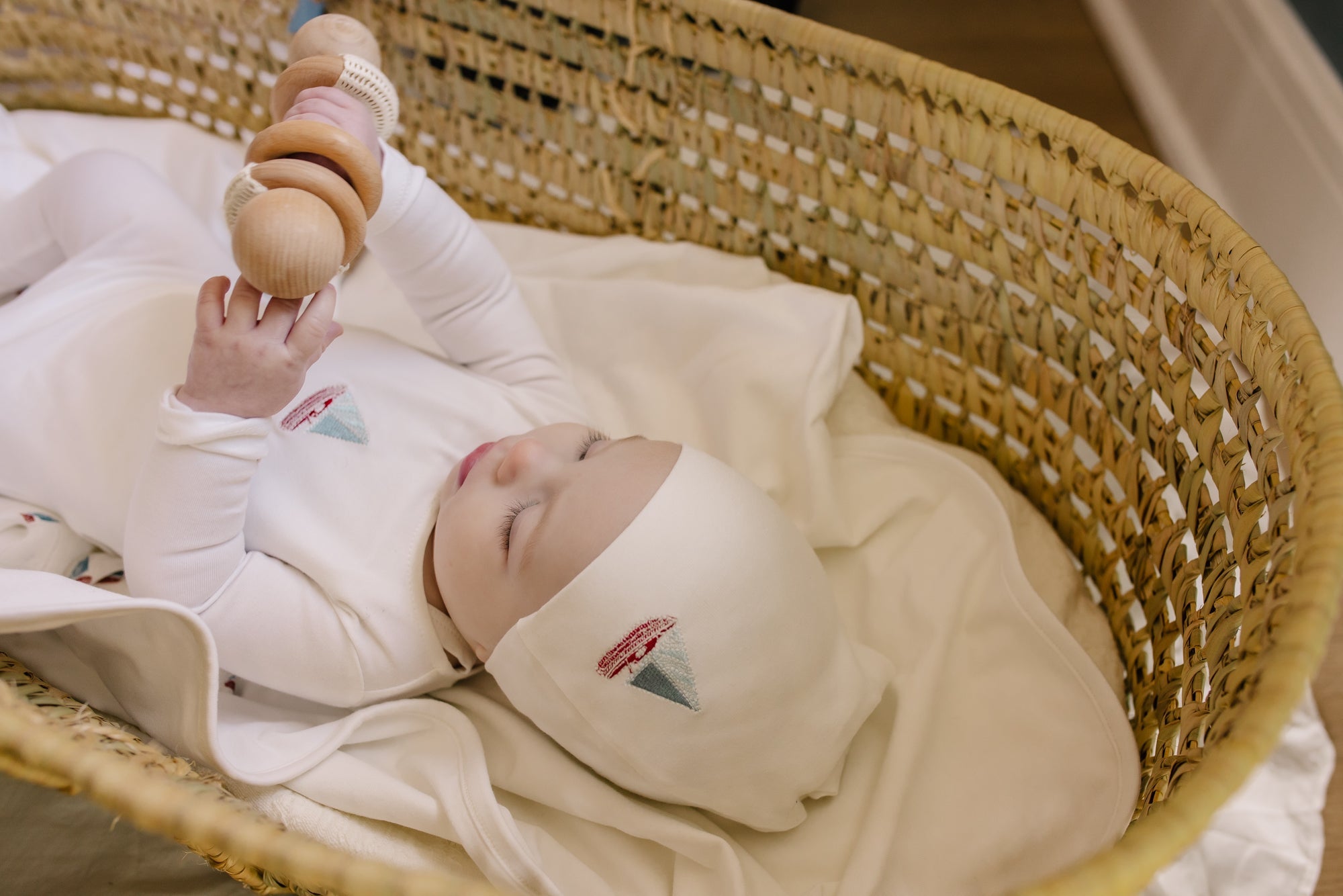 Embroidered Cherries/ Boat Layette Set