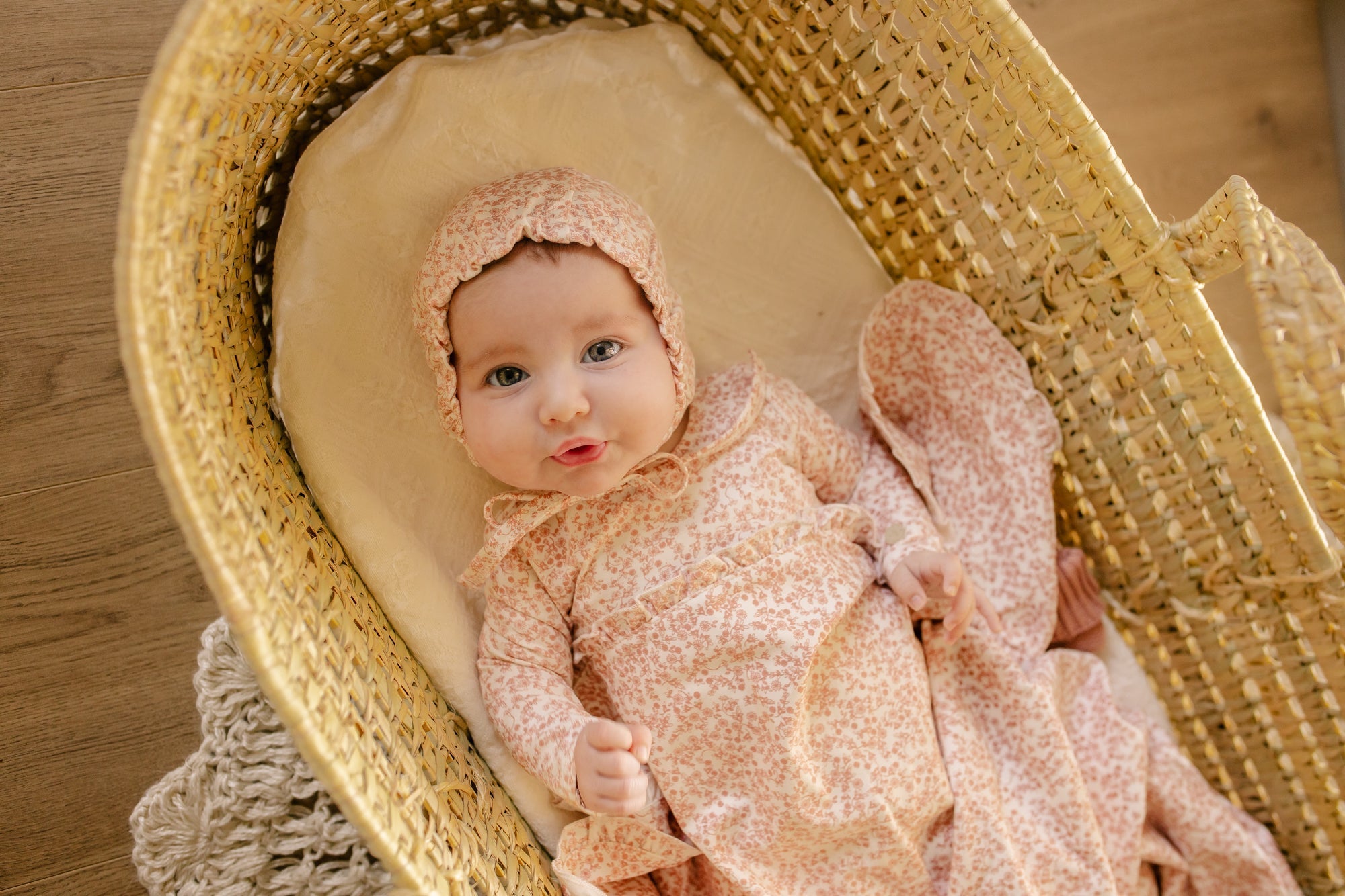 Ditsy Print Floral Footie & Hat