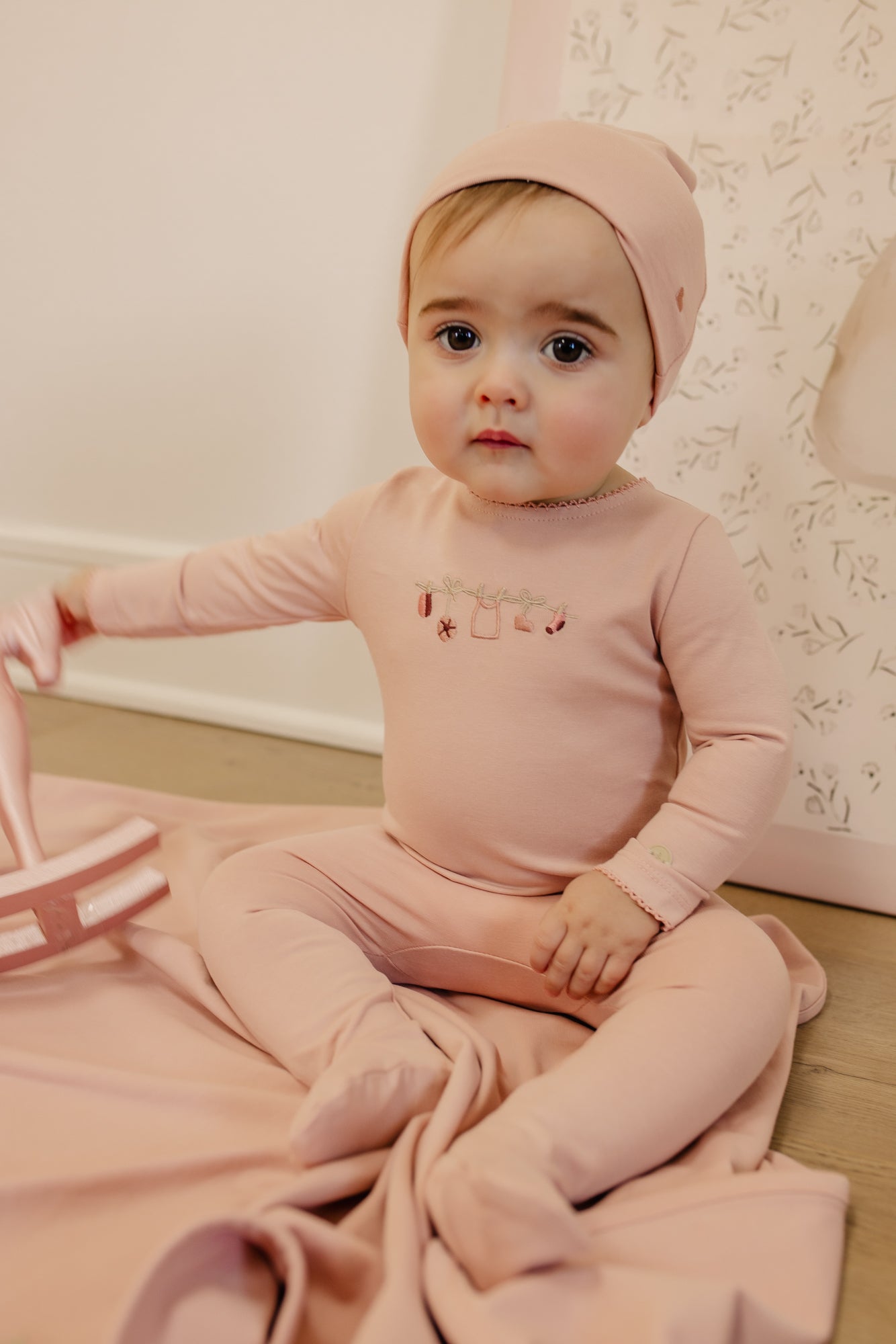 Embroidered Clothesline Layette Set