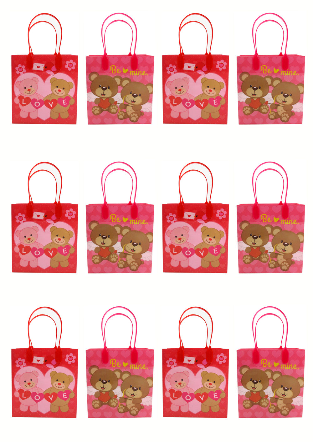 Valentine's Day Party Favor Treat Bags - Set Of 6 Or 12