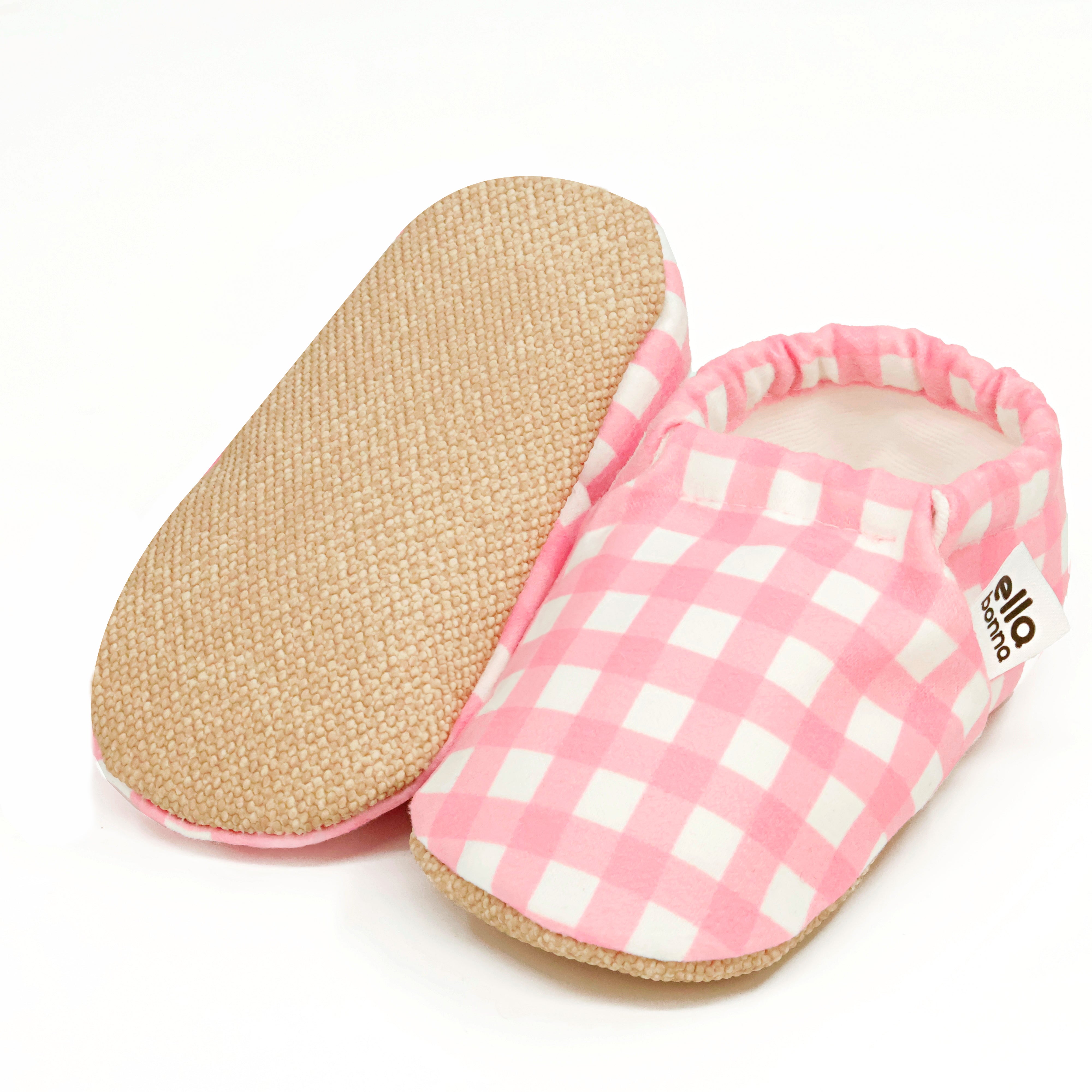 Moccasins, Slippers, Pink Striped
