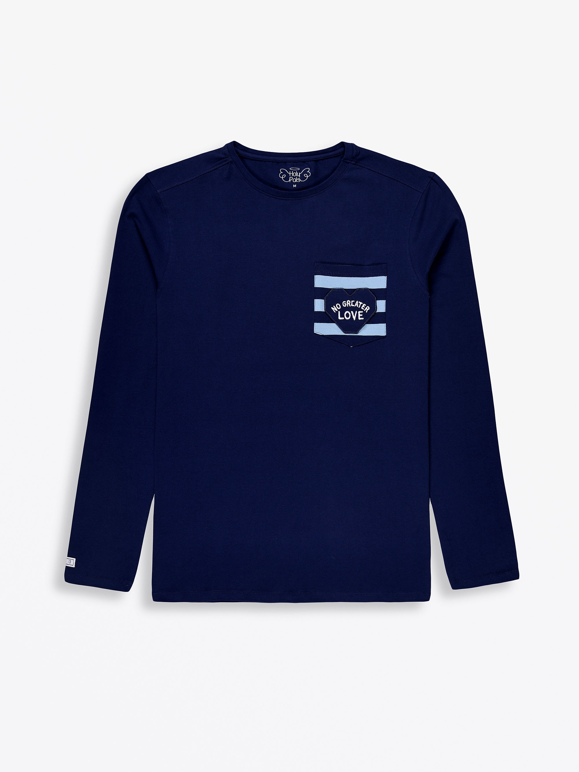 No Greater Love Blue Mens Pj Set Cotton