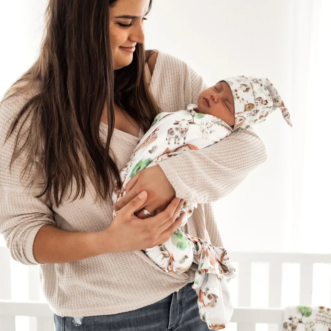 Farm Life Baby Swaddle Blanket