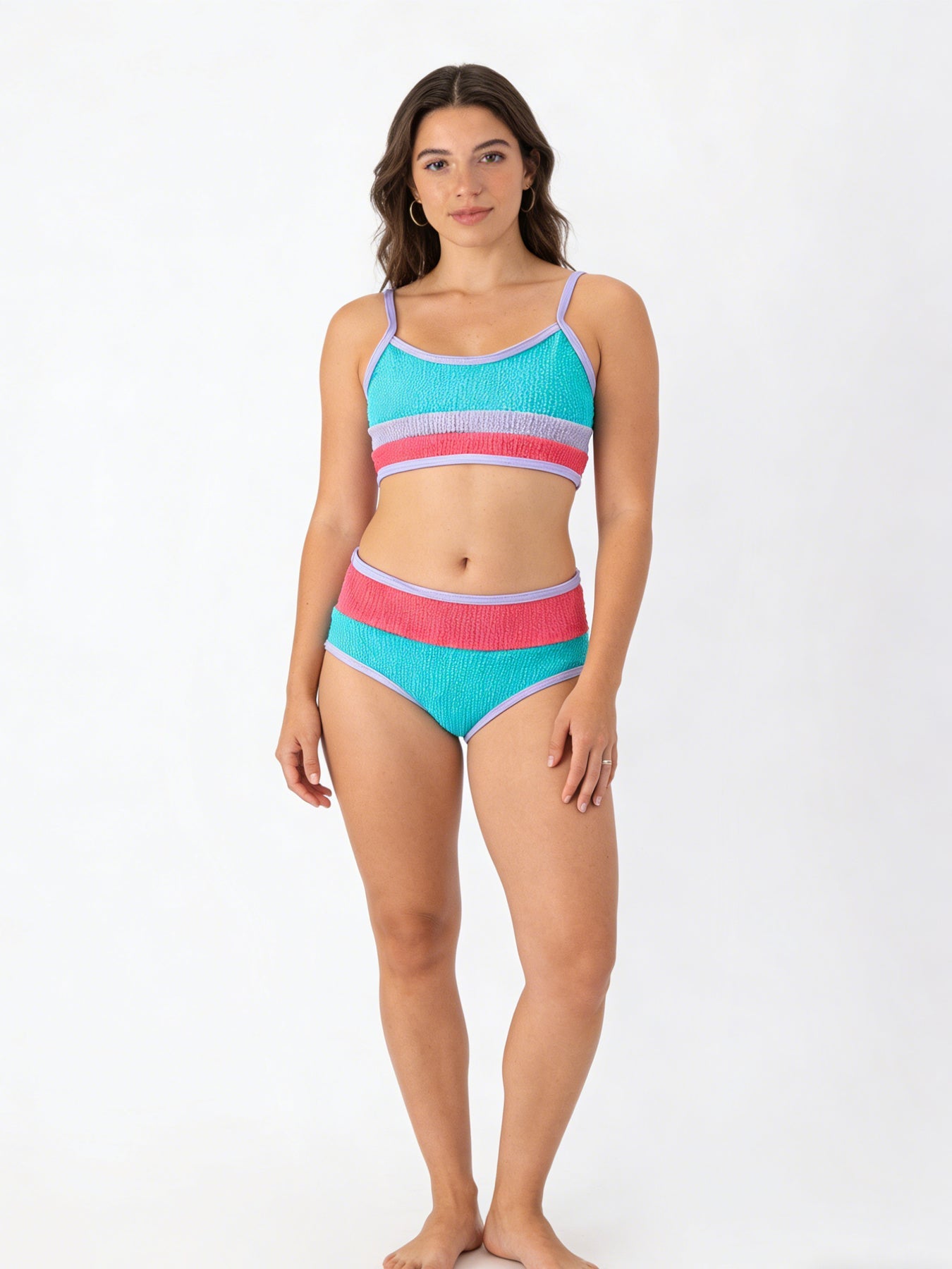 Mommy Me "blue And Red Stripes" Women's Swimsuit