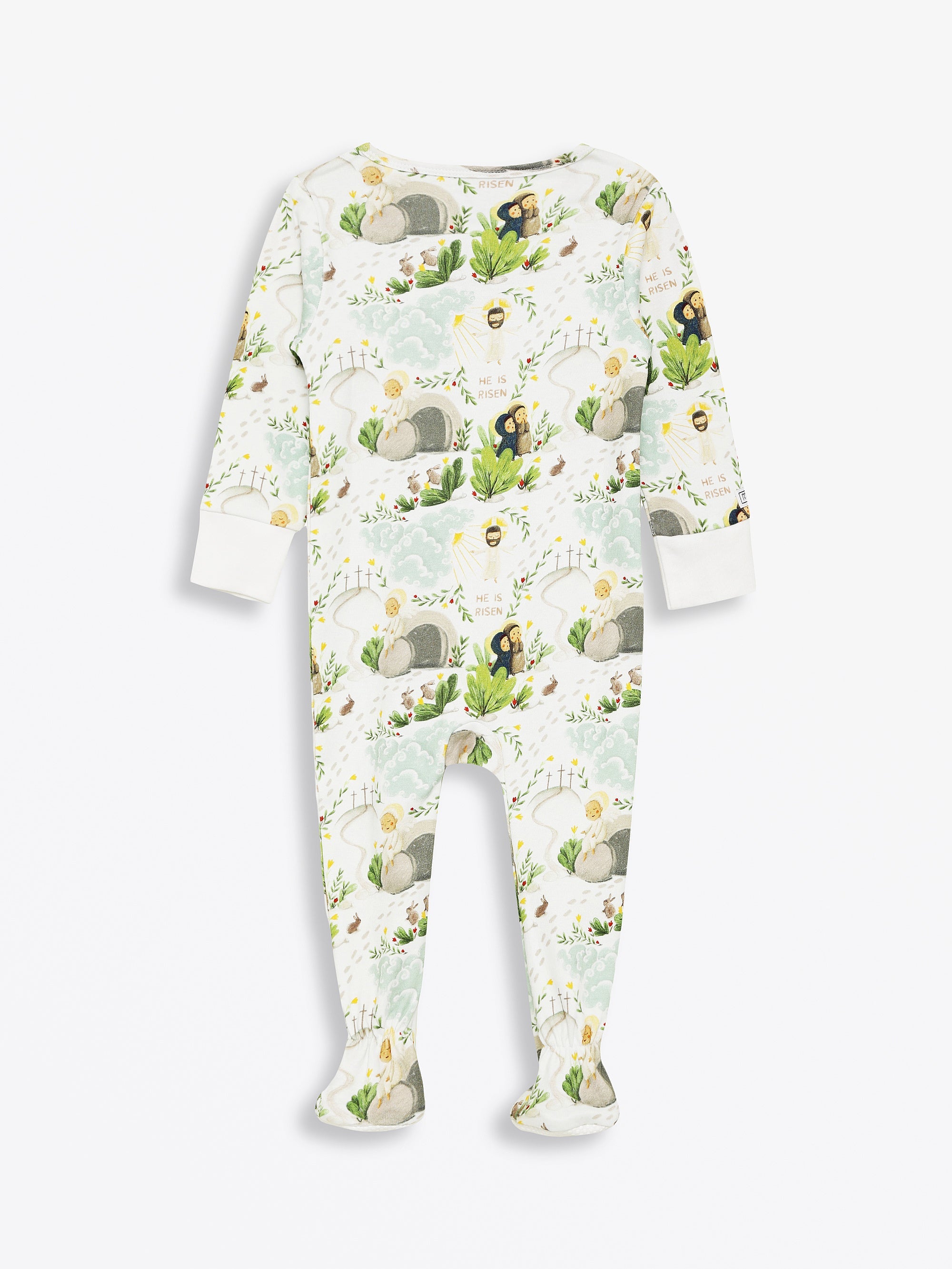 He Is Risen Pj Footed Onesie Cotton