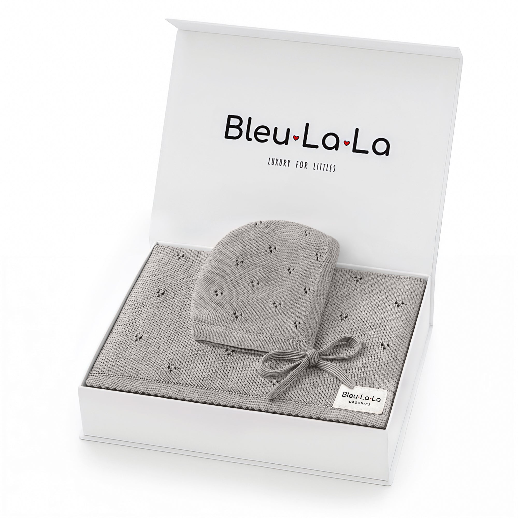 Organic Pointelle Swaddle Blanket + Hat Gift Set