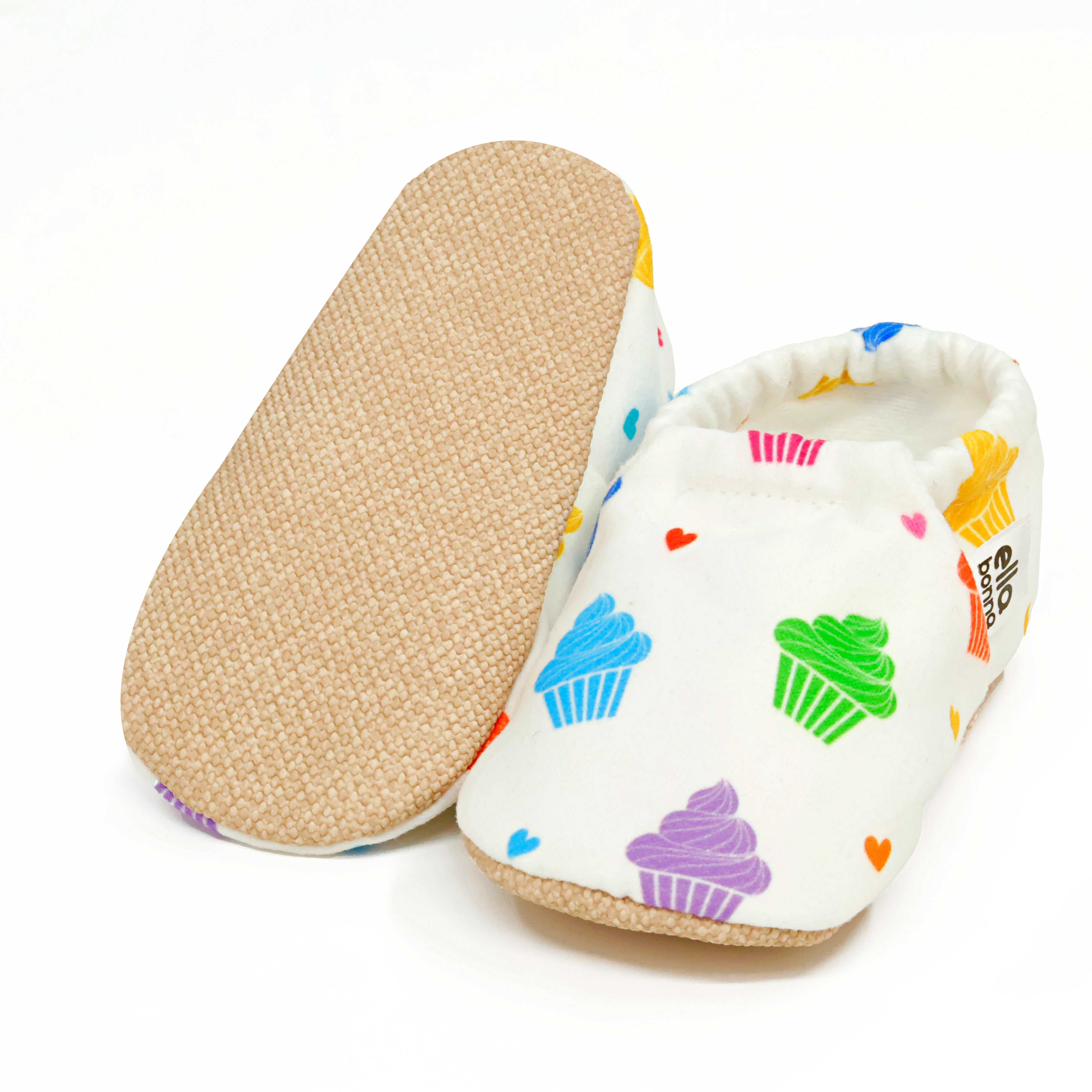 Ella Bonna Non-slip Sole Cupcake Patterned Baby Booties, Home Boot Slippers Nursery Shoes