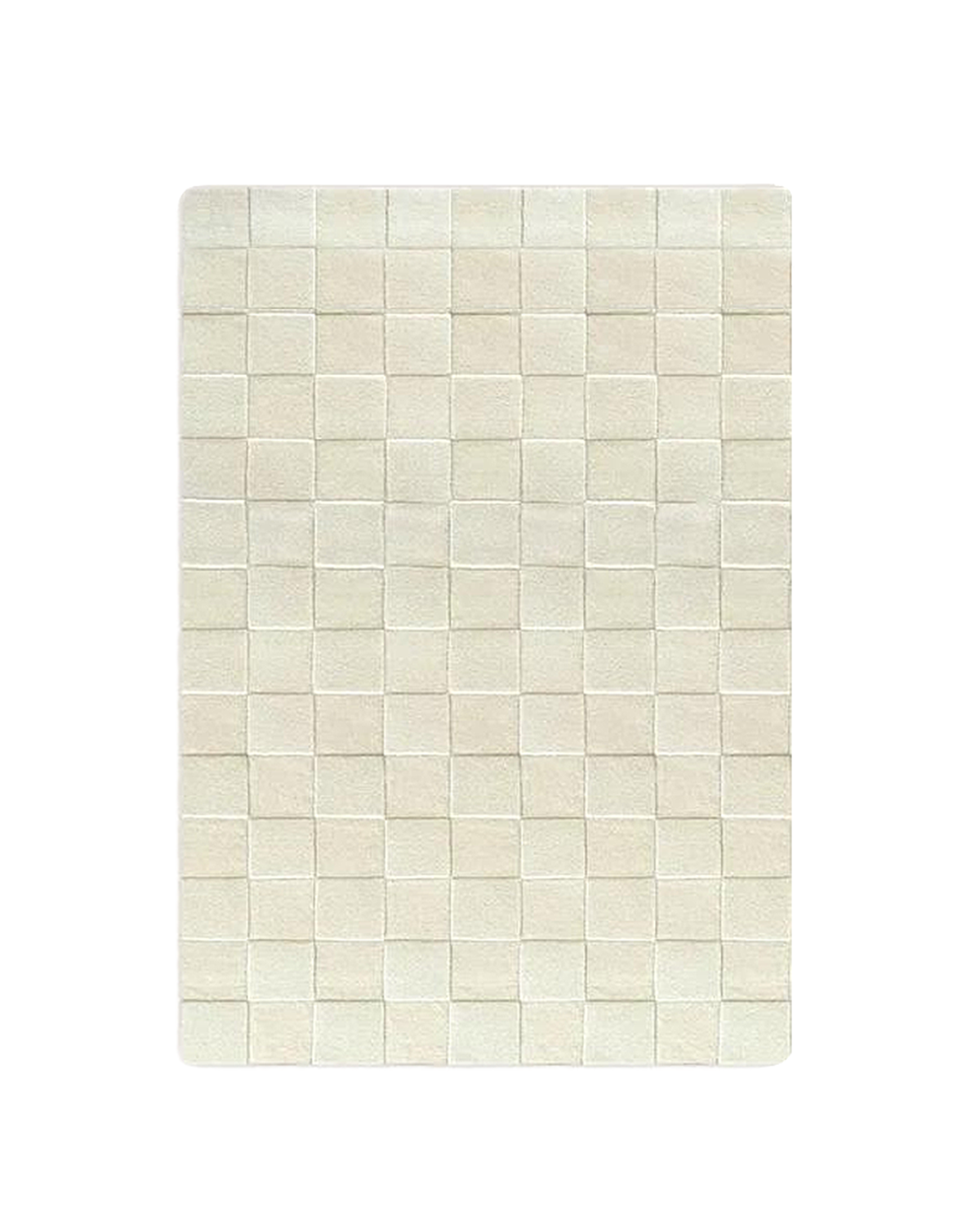 Rug Checkerboard Off White 3.9 X 5.9 Ft
