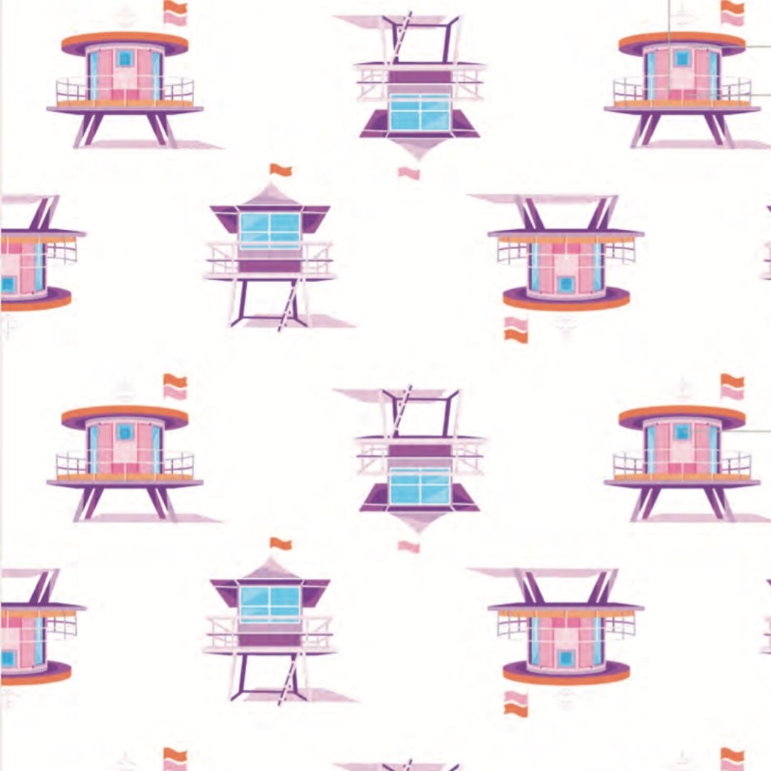 Miami Beach Watch Pink Two-piece Set