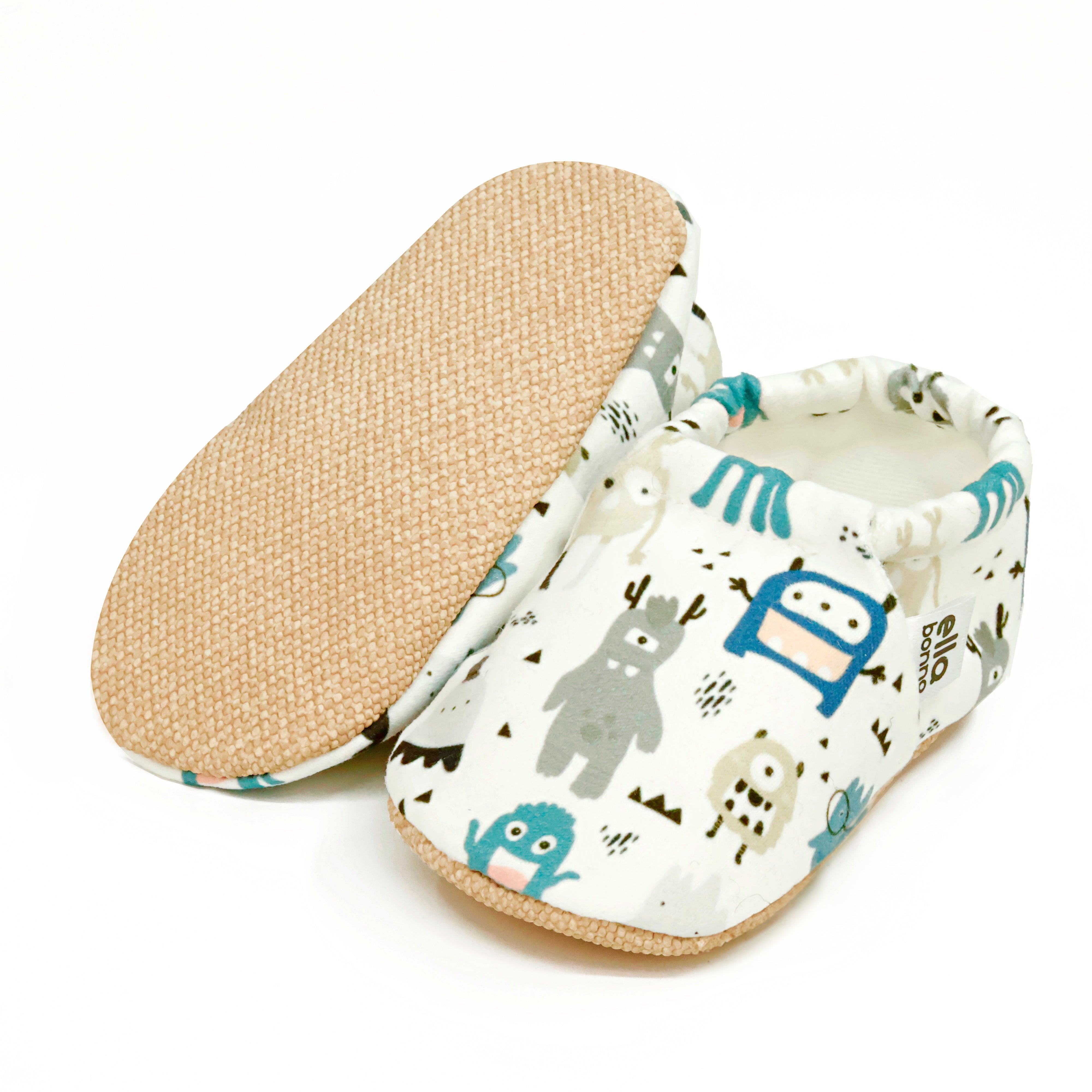 Ella Bonna Non-slip Sole Cute Ghost Patterned Baby Booties, Home Boot Slippers Nursery Shoes