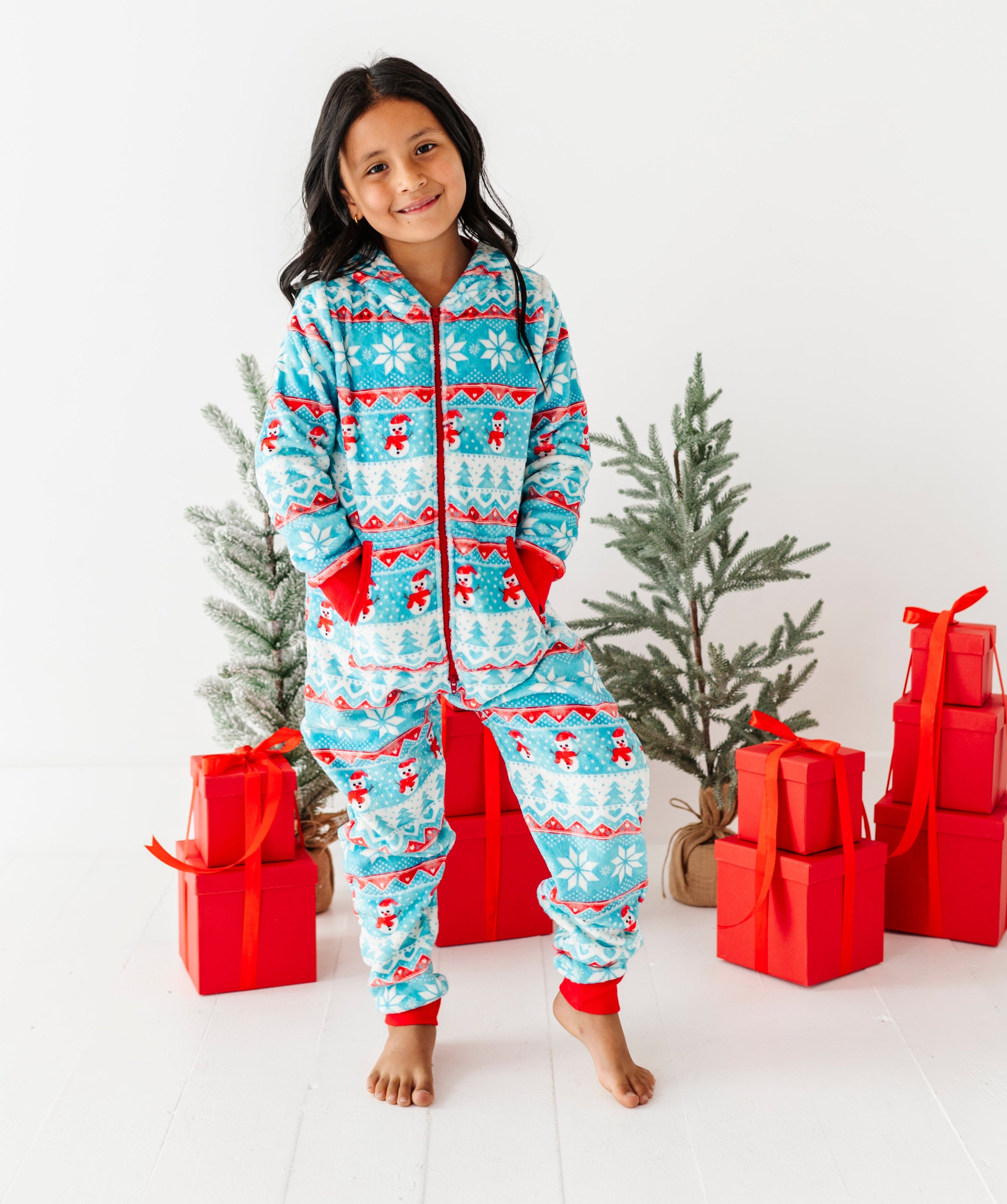 Frosty Fair Isle Microfleece Hooded Jumpsuit