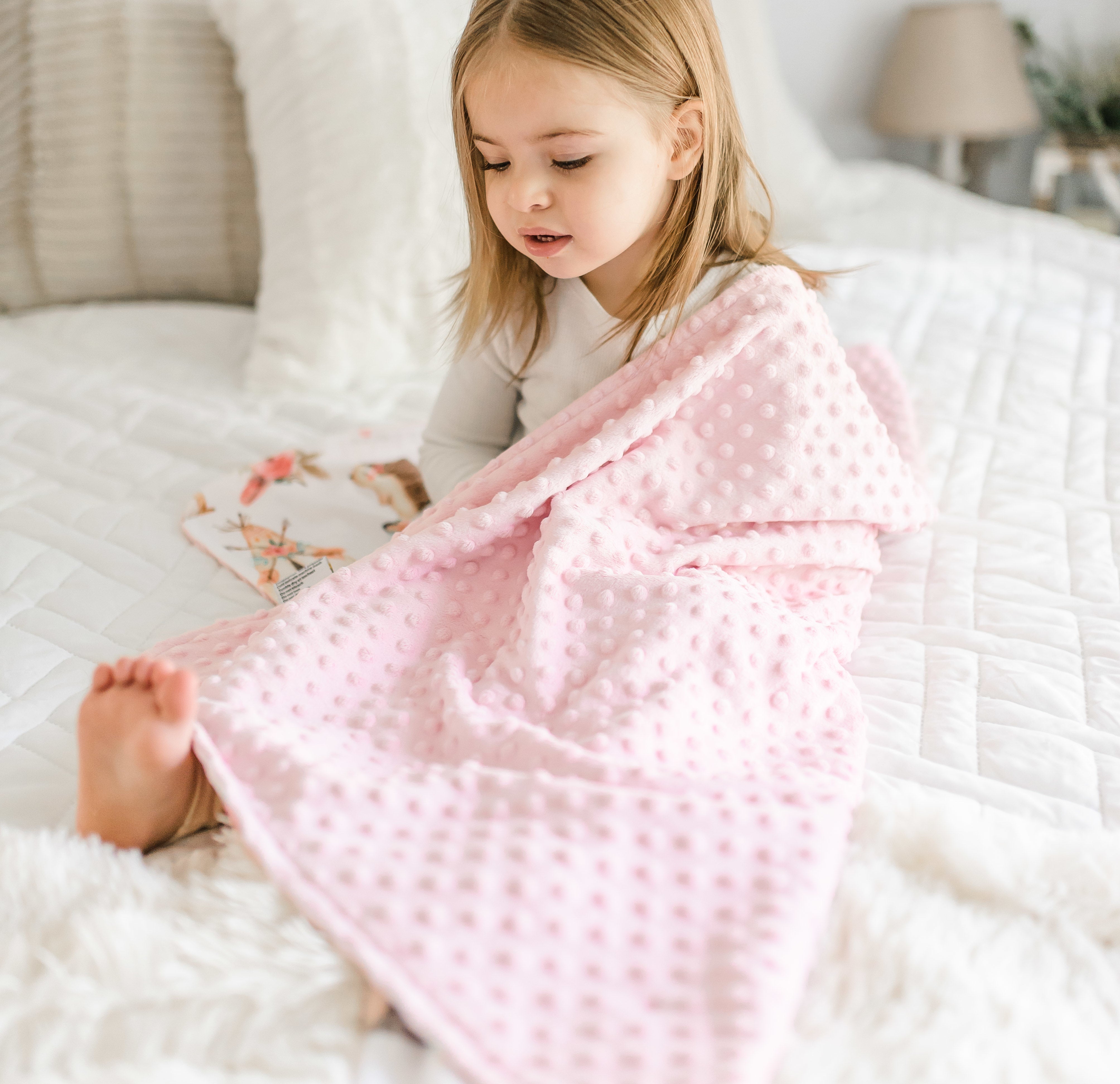 Woodland Tribe Pink Minky Baby Blanket