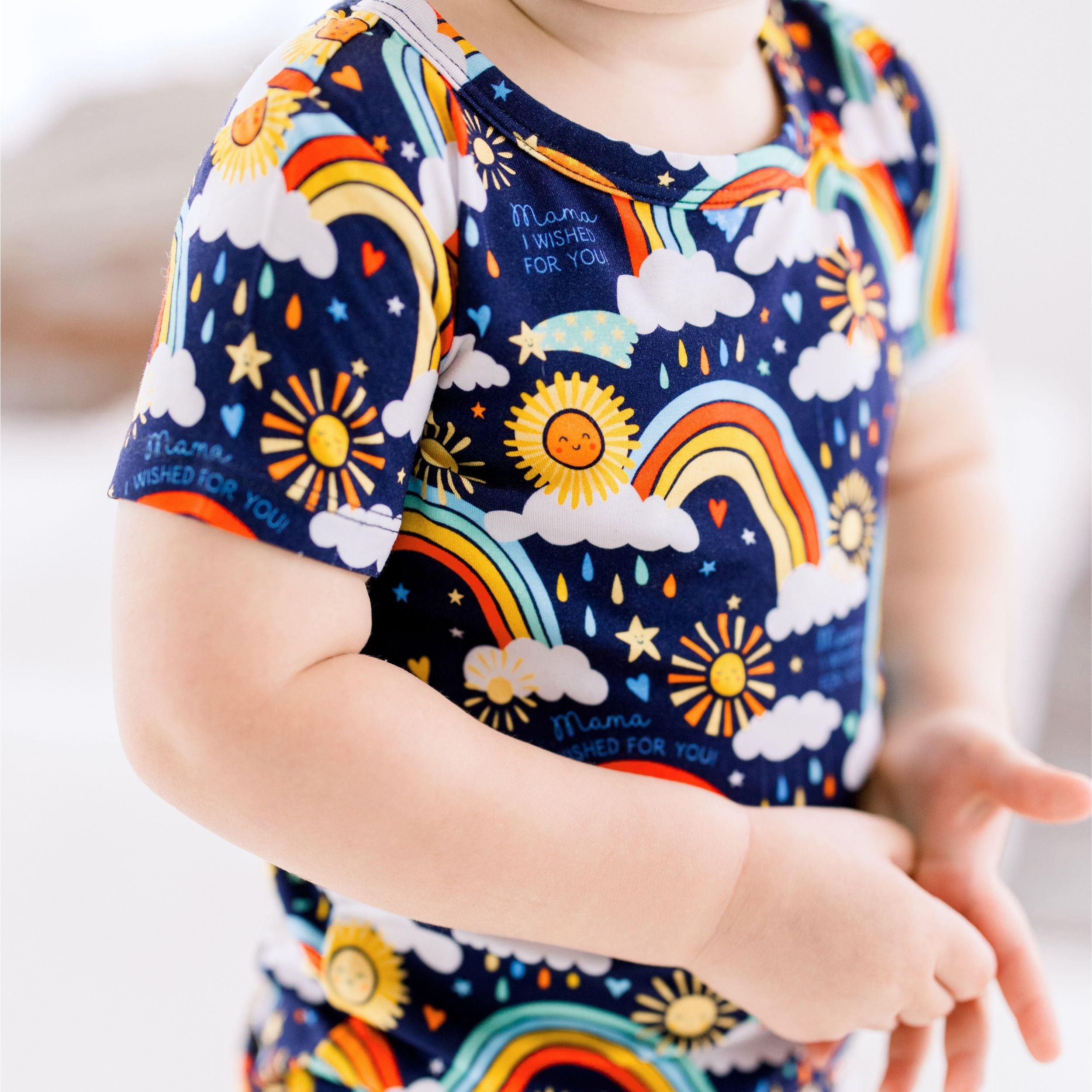 The Second-skin 2-piece Short Sleeve Pajama | Here Comes The Sunshine (blue)