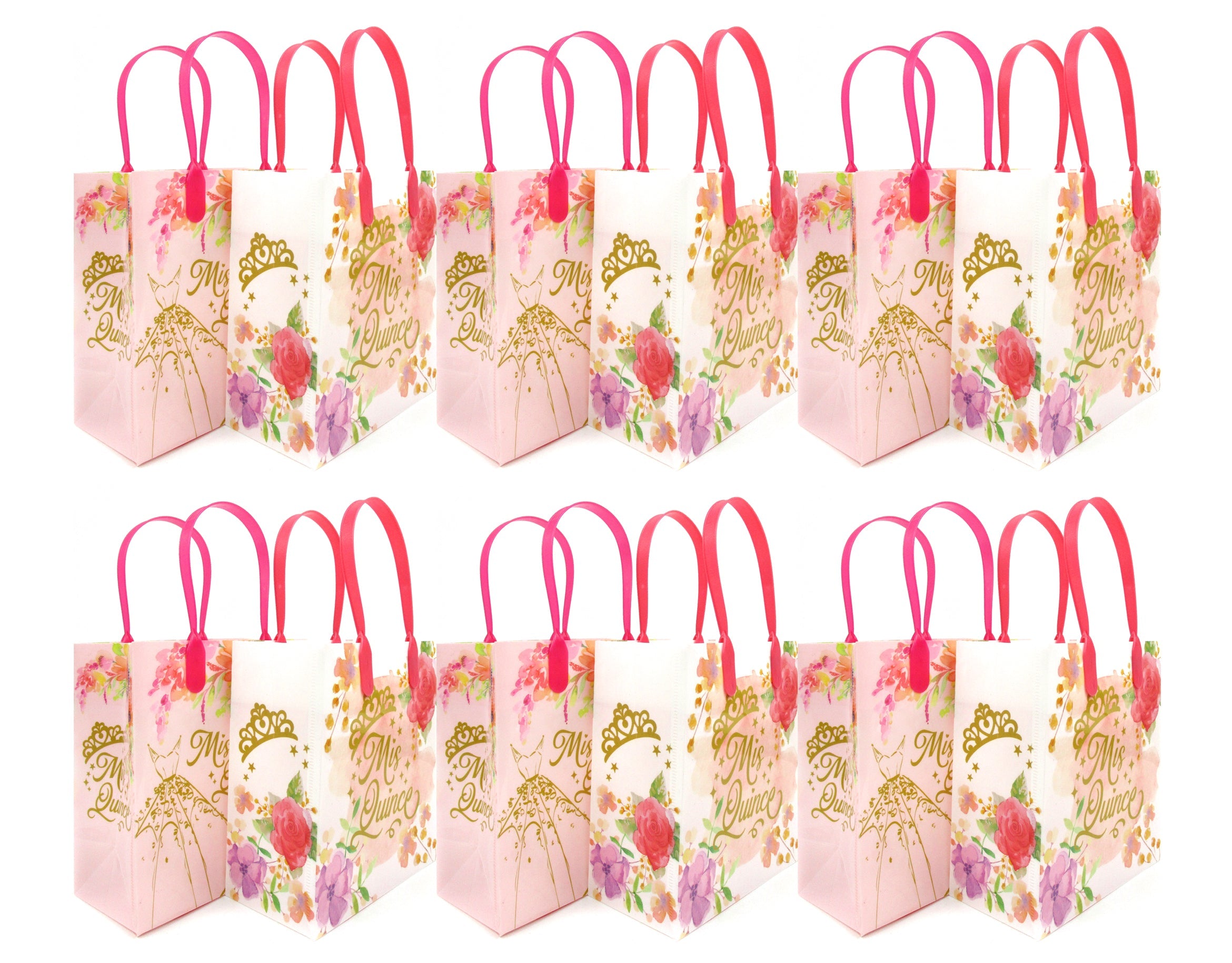 Quicenera Party Favor Bags Treat Bags - Set Of 6 Or 12