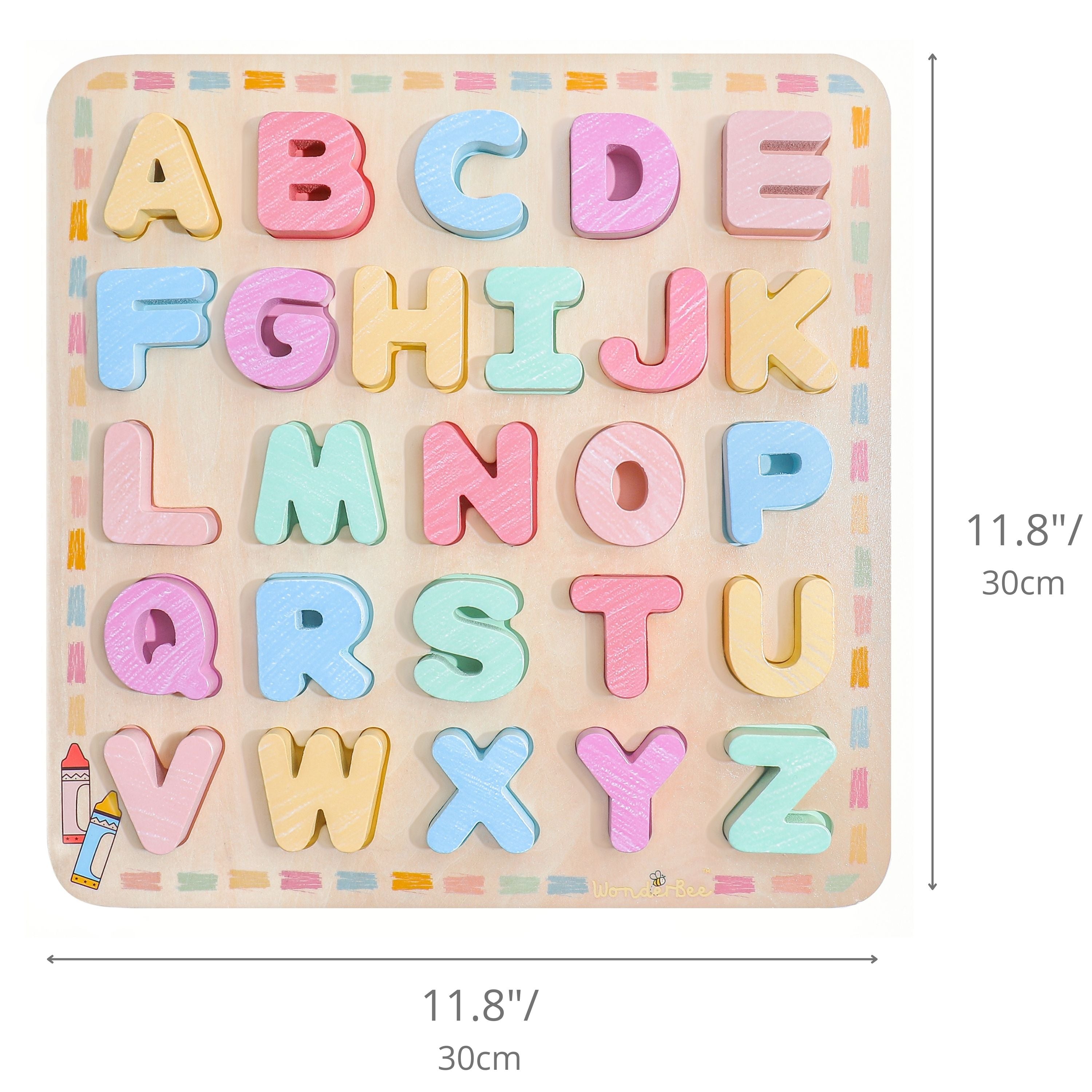 Wonderbee Wooden Alphabet Chunky Puzzle
