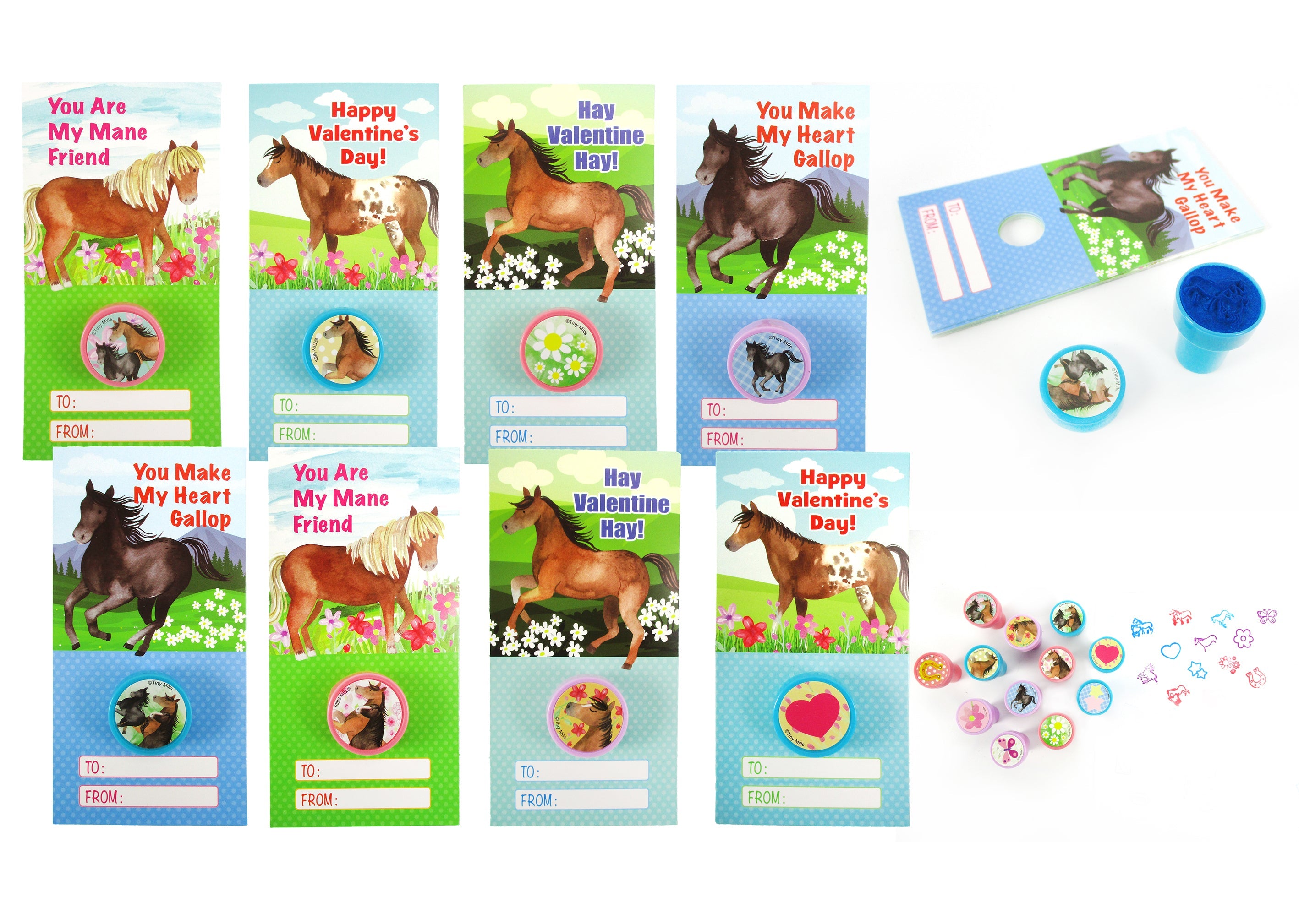 Horse Valentine's Day Cards With Stampers For Classroom Exchange