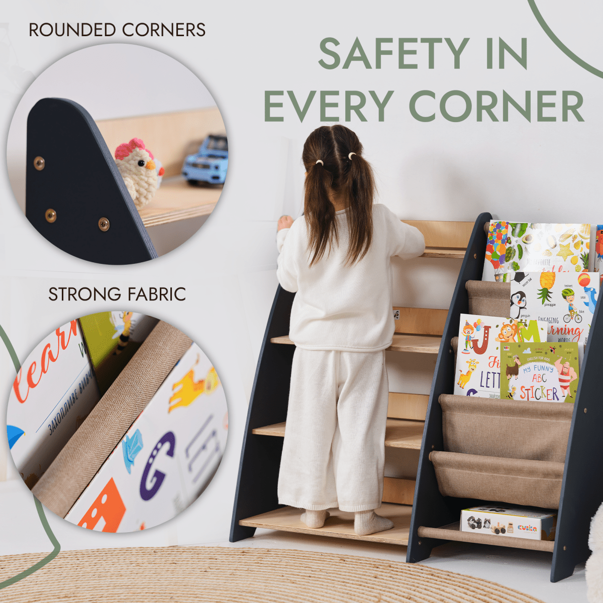 2in1 Montessori Shelf For Books And Toys