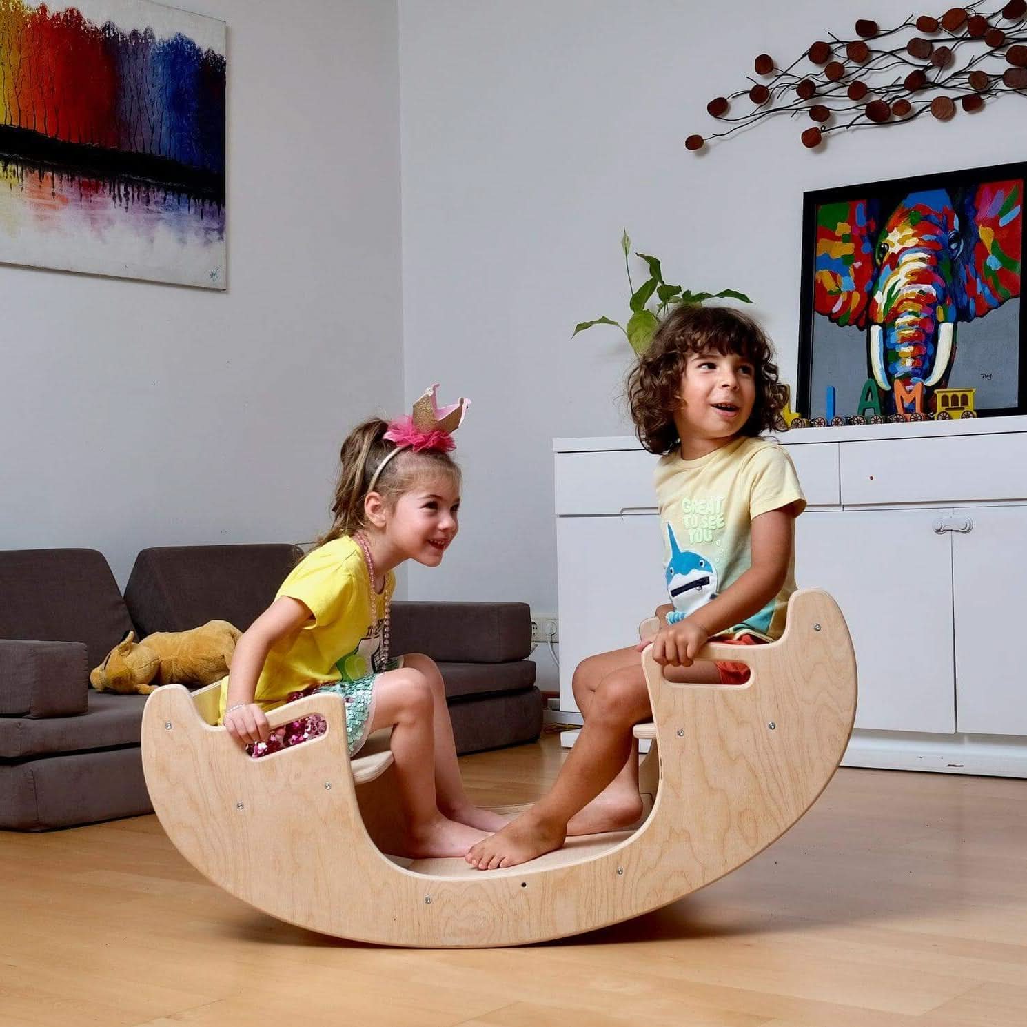 2in1-montessori Wooden Seesaw-table Chair Set