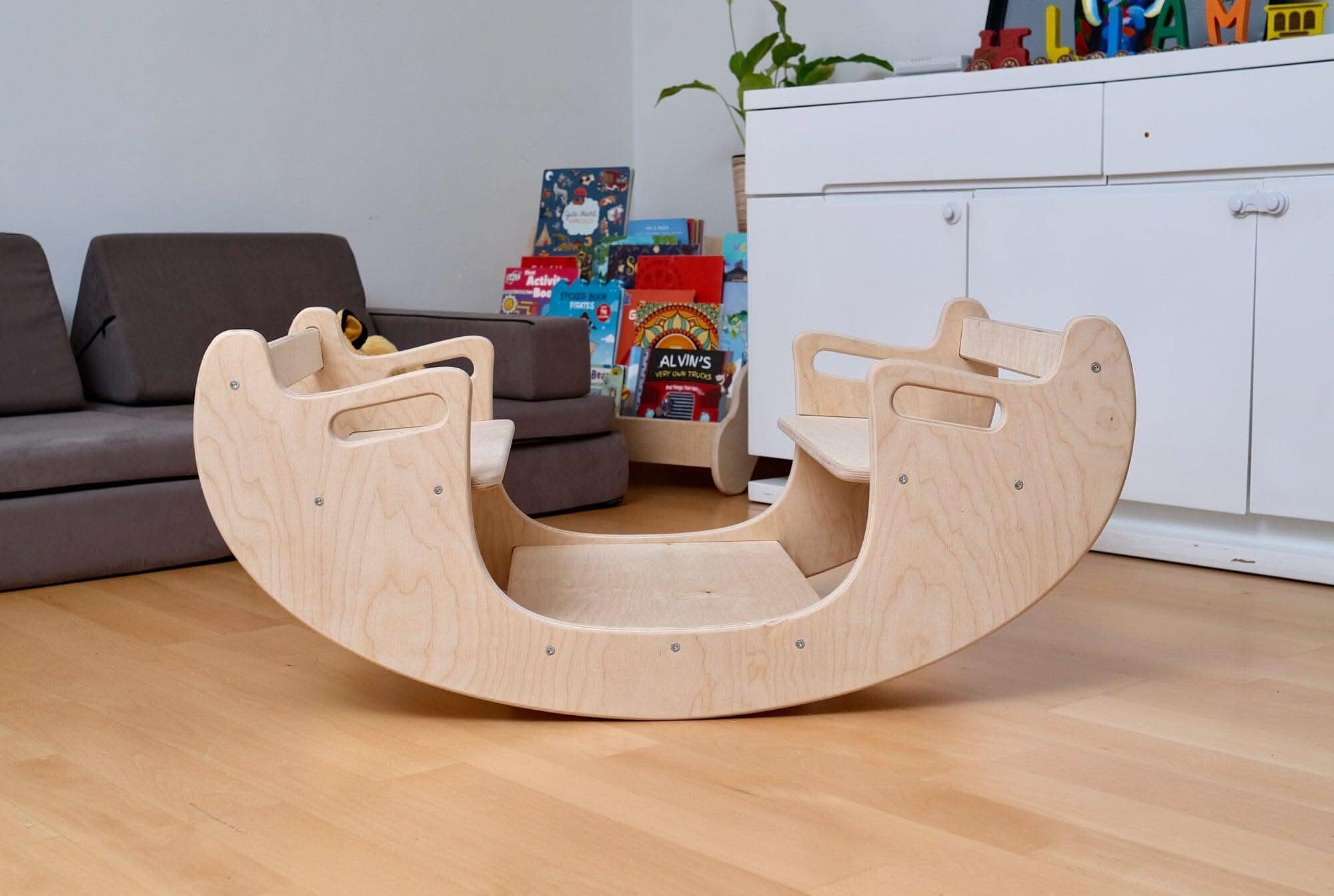 2in1-montessori Wooden Seesaw-table Chair Set