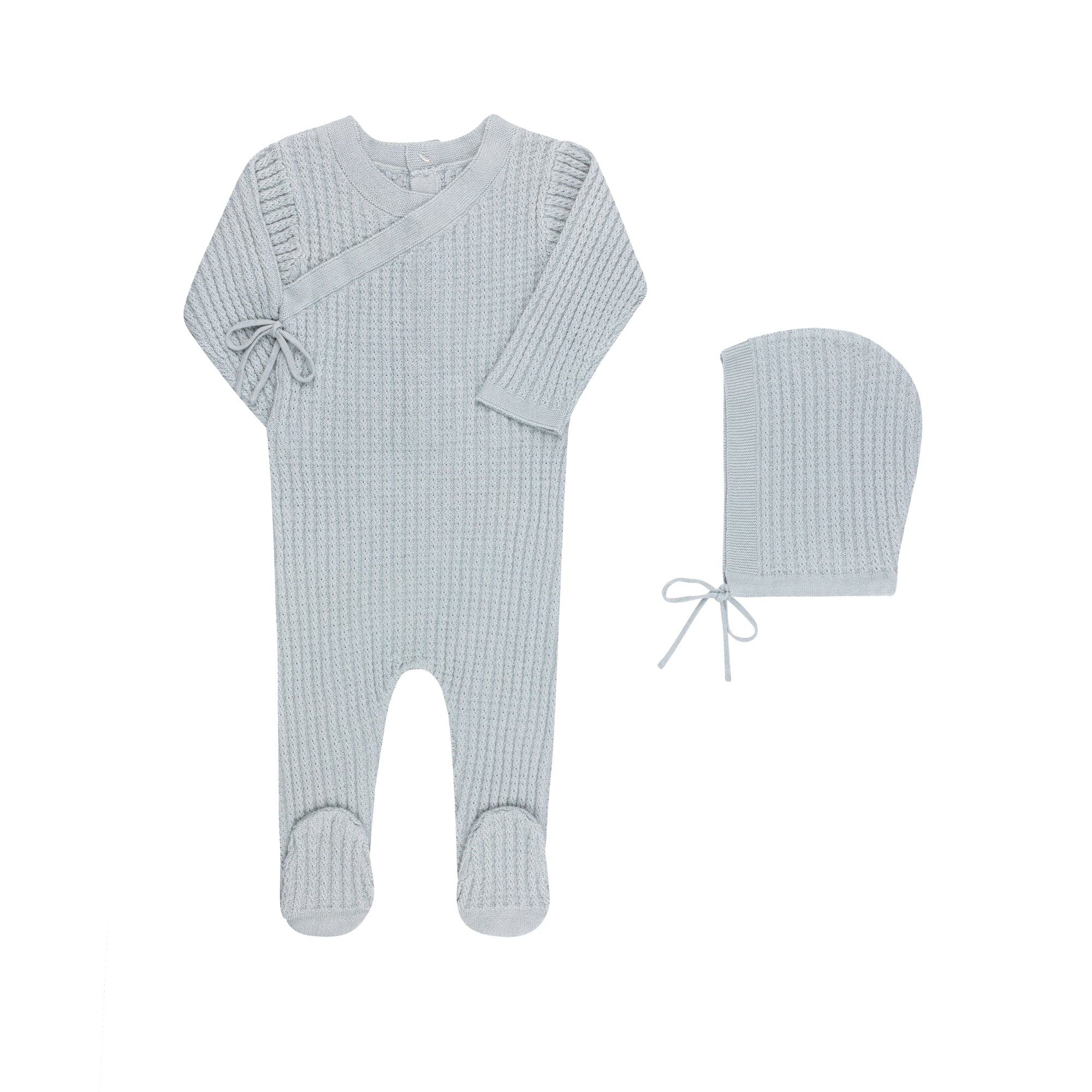 ribbed Knit Footie & Hat