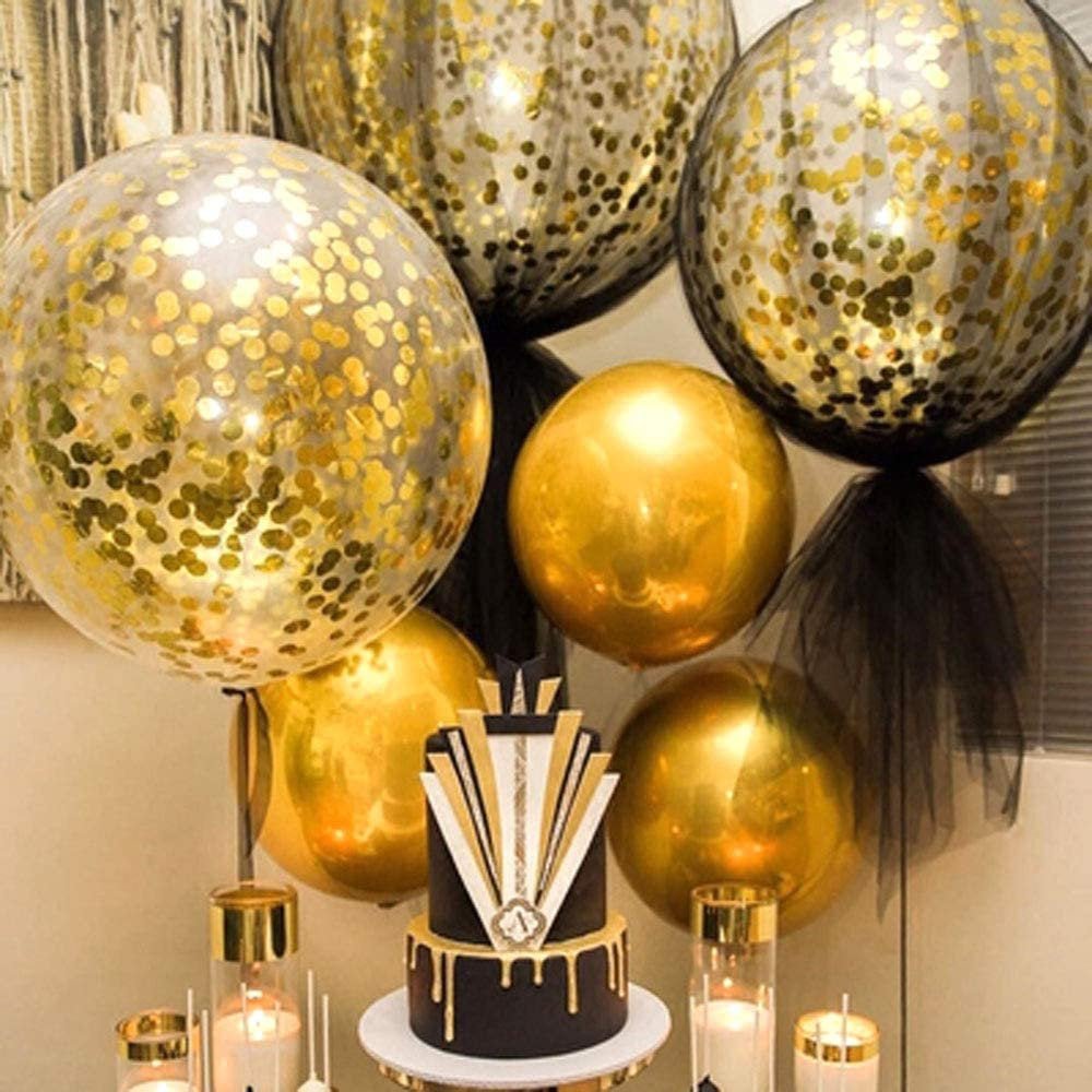 Giant Metallic Gold Confetti Balloons (36 Inches)