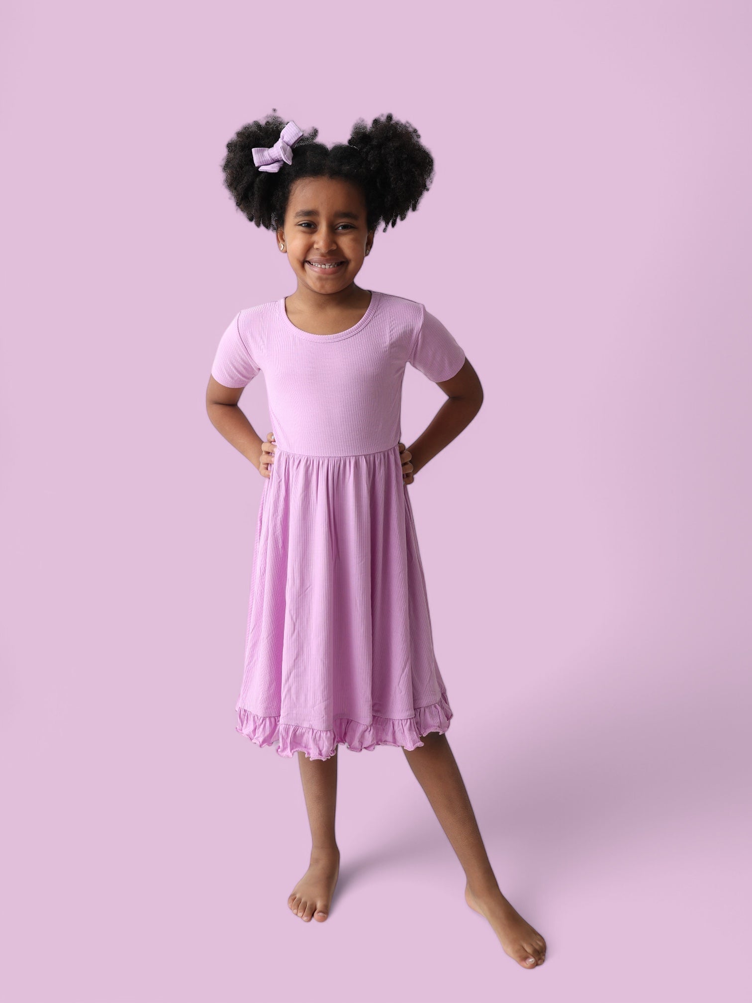 Forever Lilac Rib Dream Bow Hair Clips