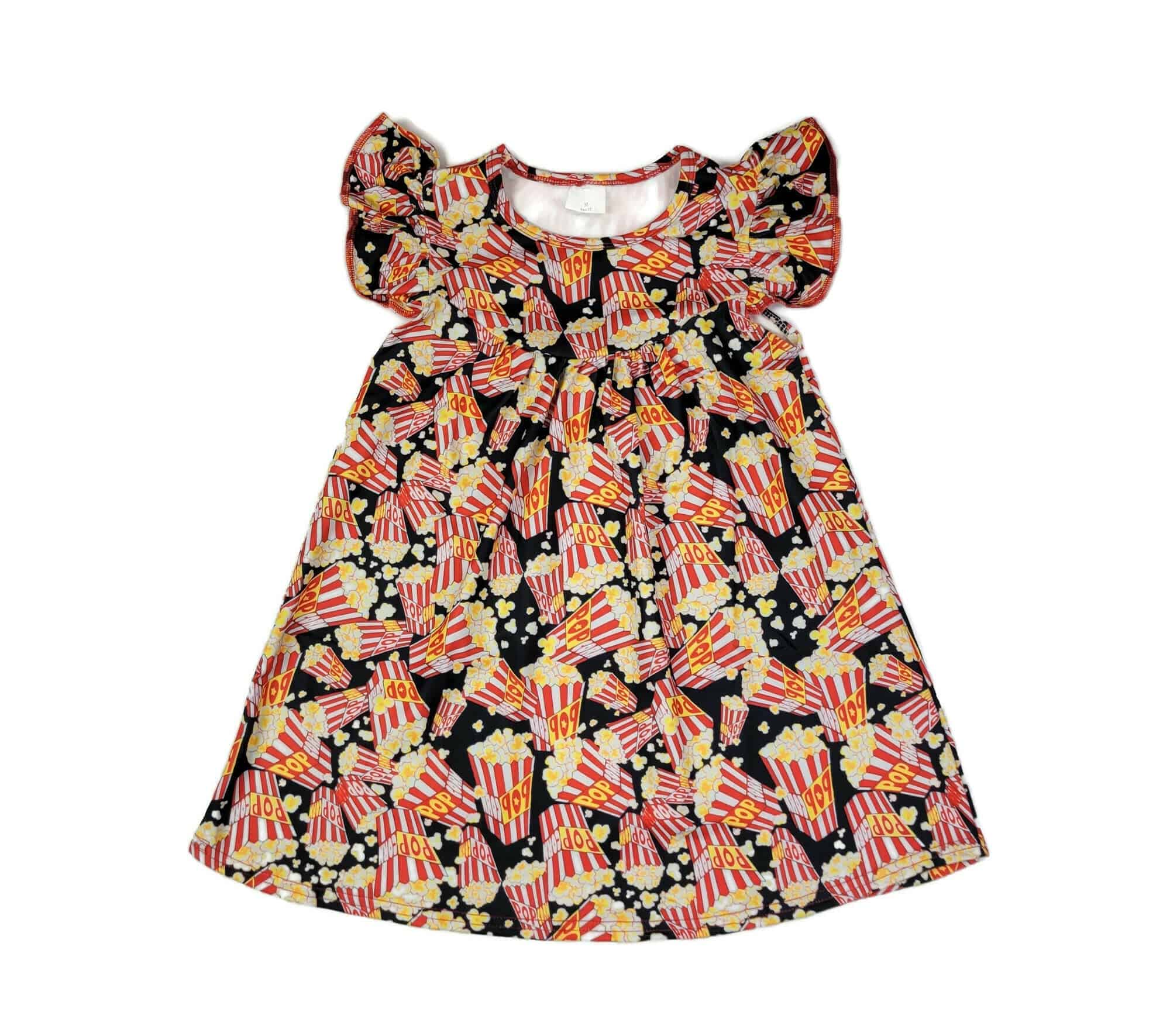 Popcorn Milk Silk Flutter Dress
