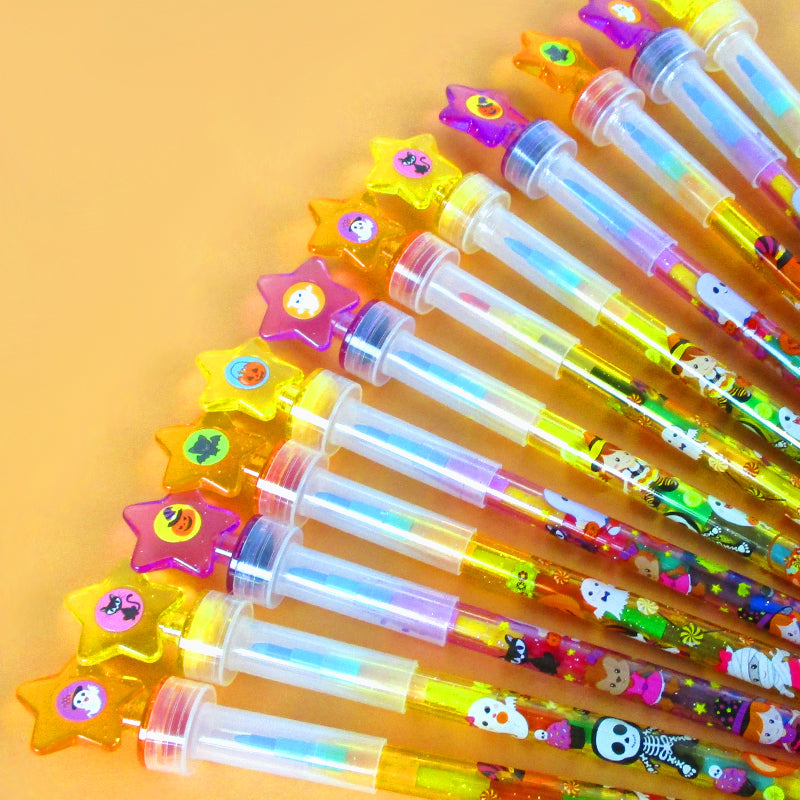 Halloween Stackable Crayon With Stamper Topper