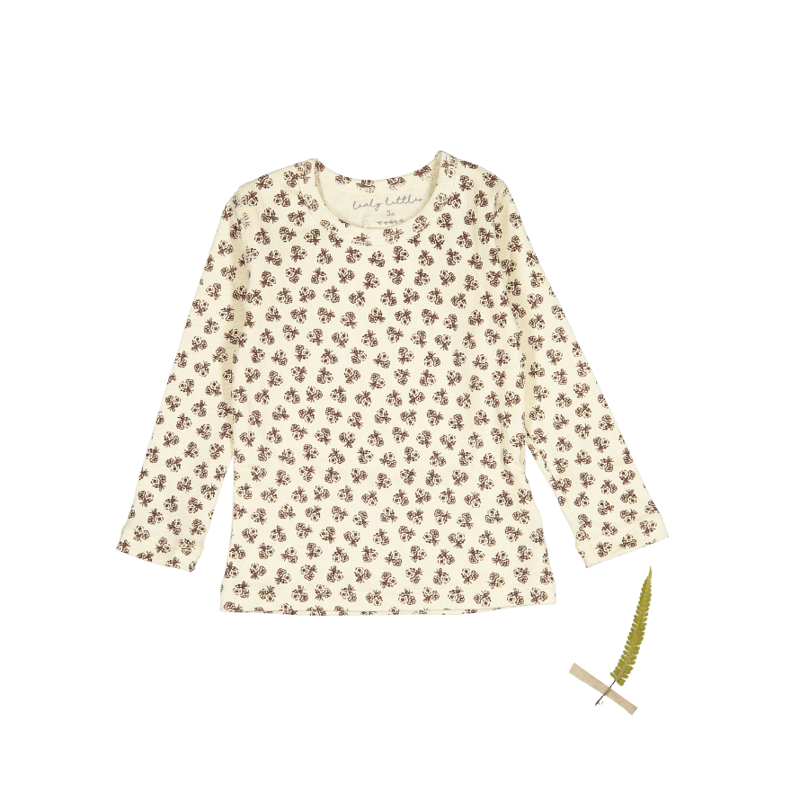 The Printed Long Sleeve Tee - Neutral Floral