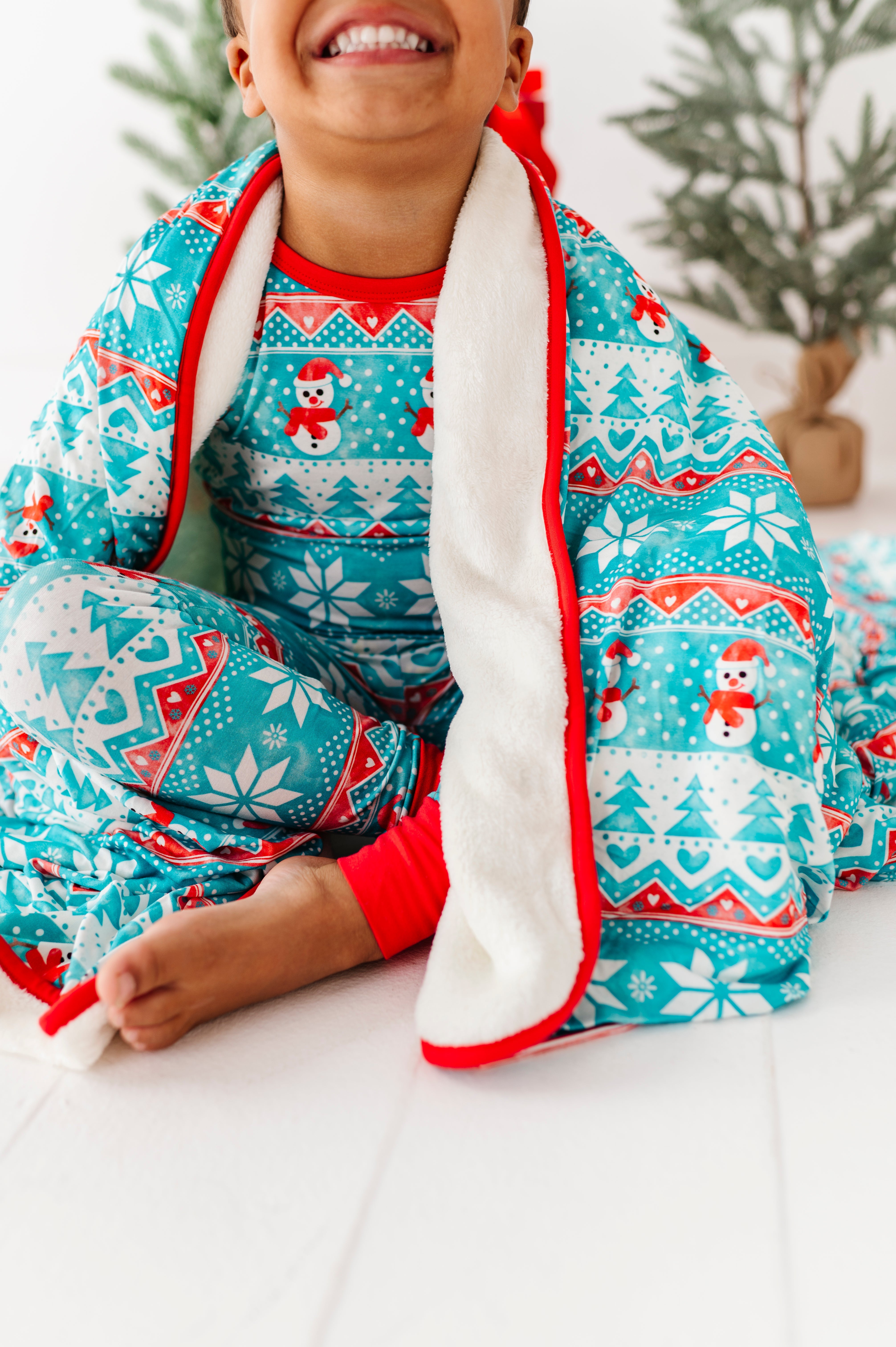 Frosty Fair Isle Plush Toddler Blanket