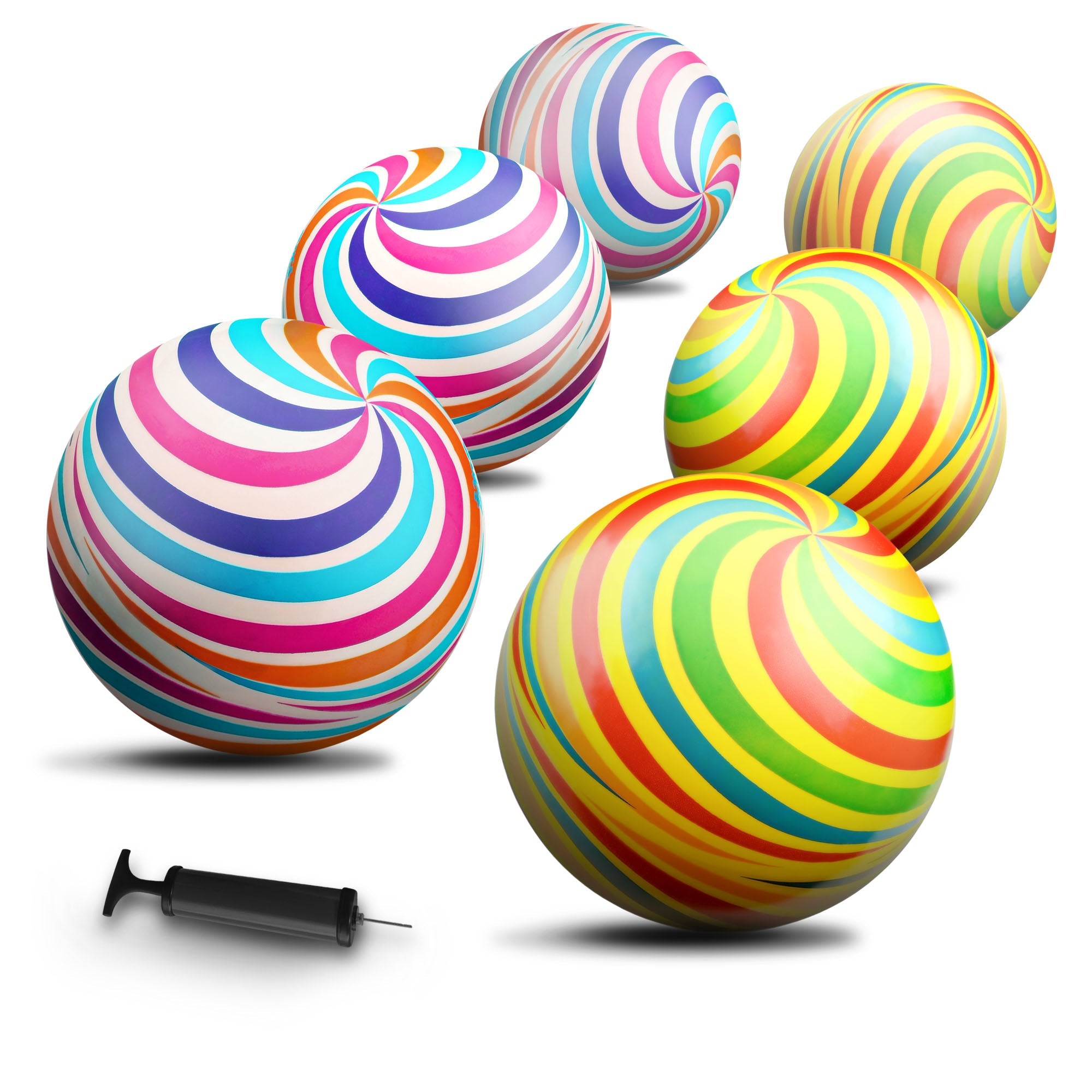 8.5" Rainbow Swirl Balls - Set Of 6