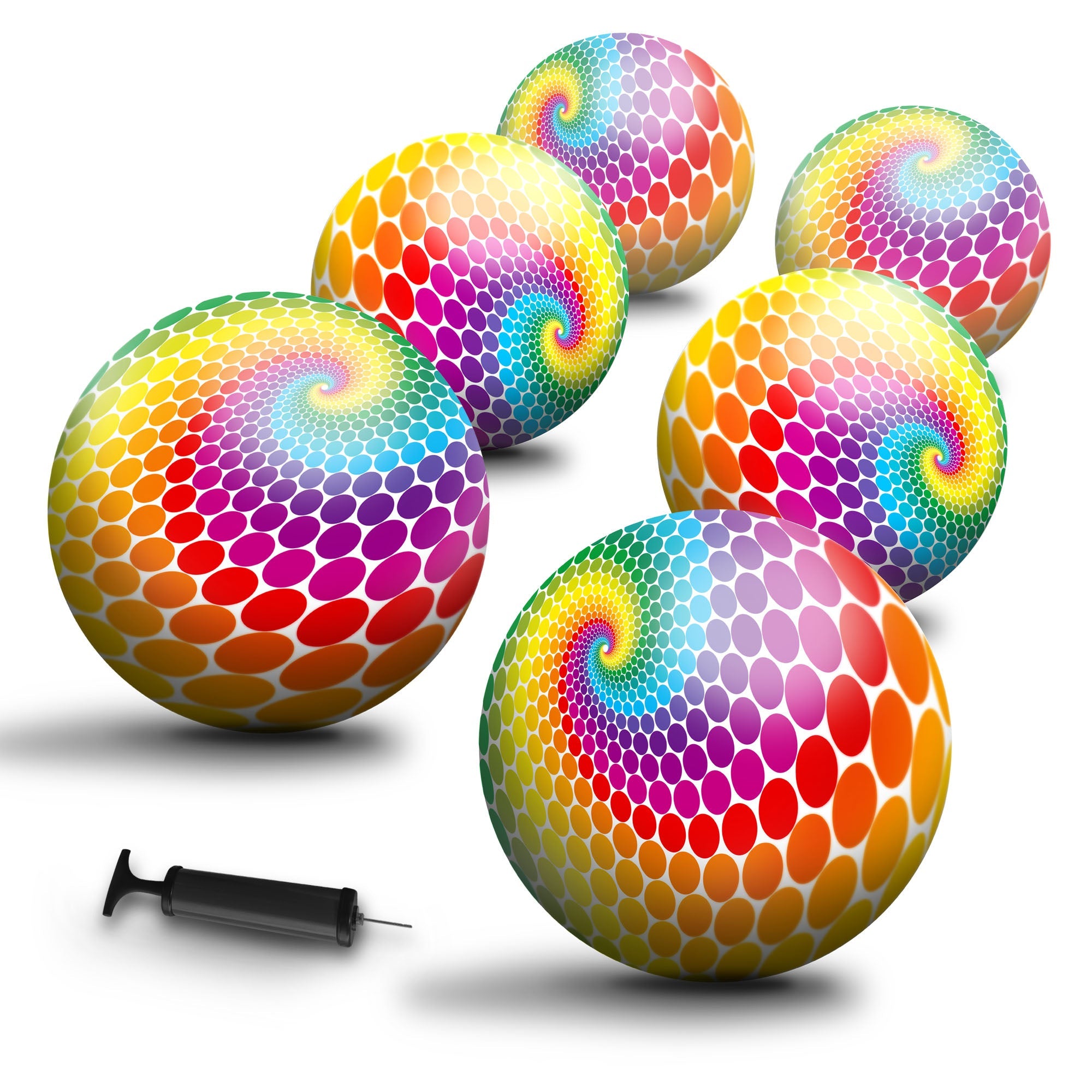 8.5" Polka Dotted Swirl Balls - Set Of 6