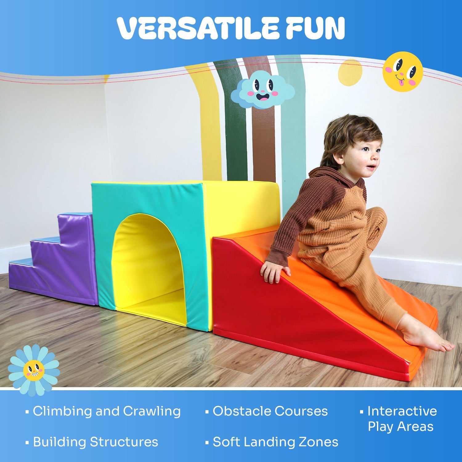 Toddler Climbing Toys - Soft Play Set For Kids (4 Pc Set)