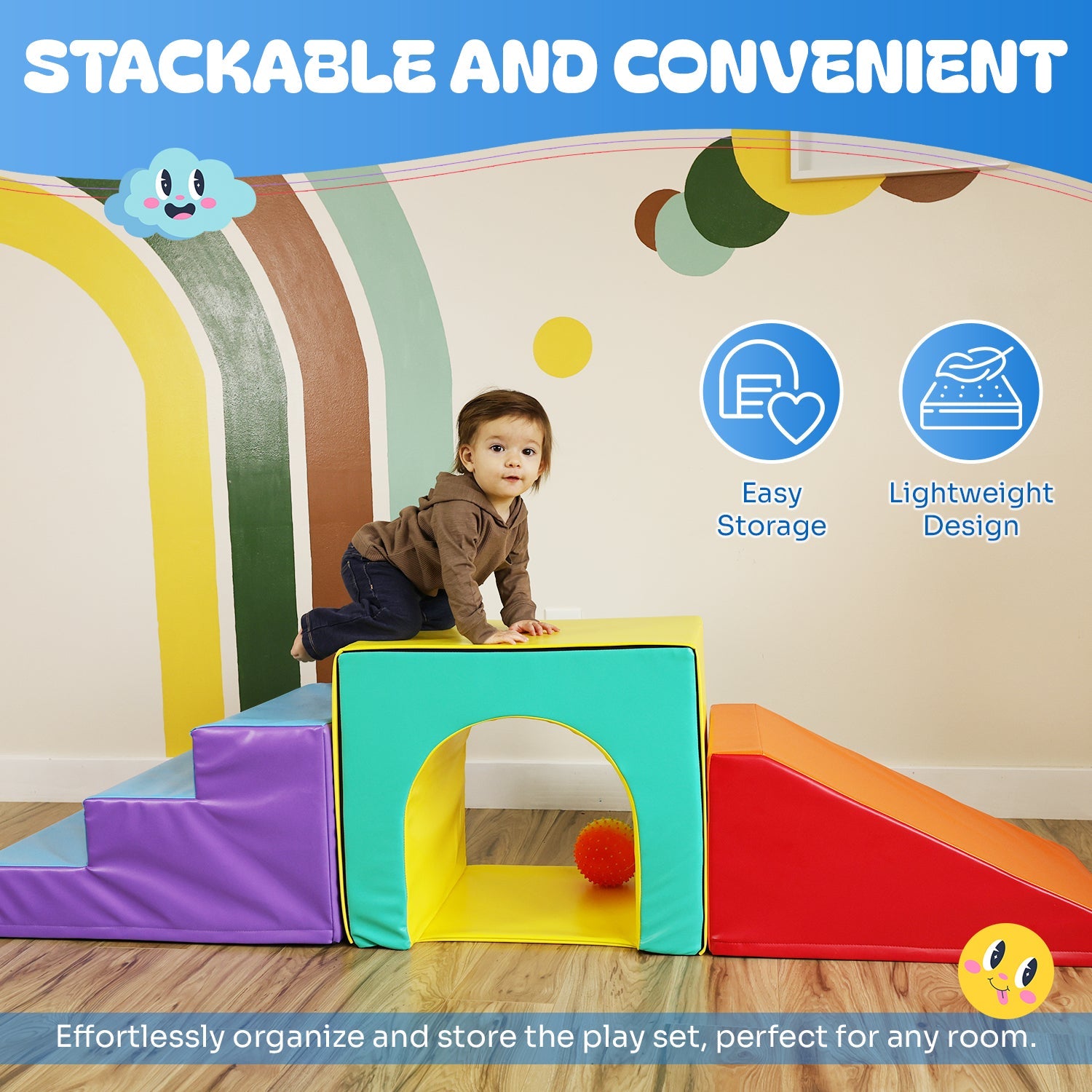 Toddler Climbing Toys - Soft Play Set For Kids (4 Pc Set)
