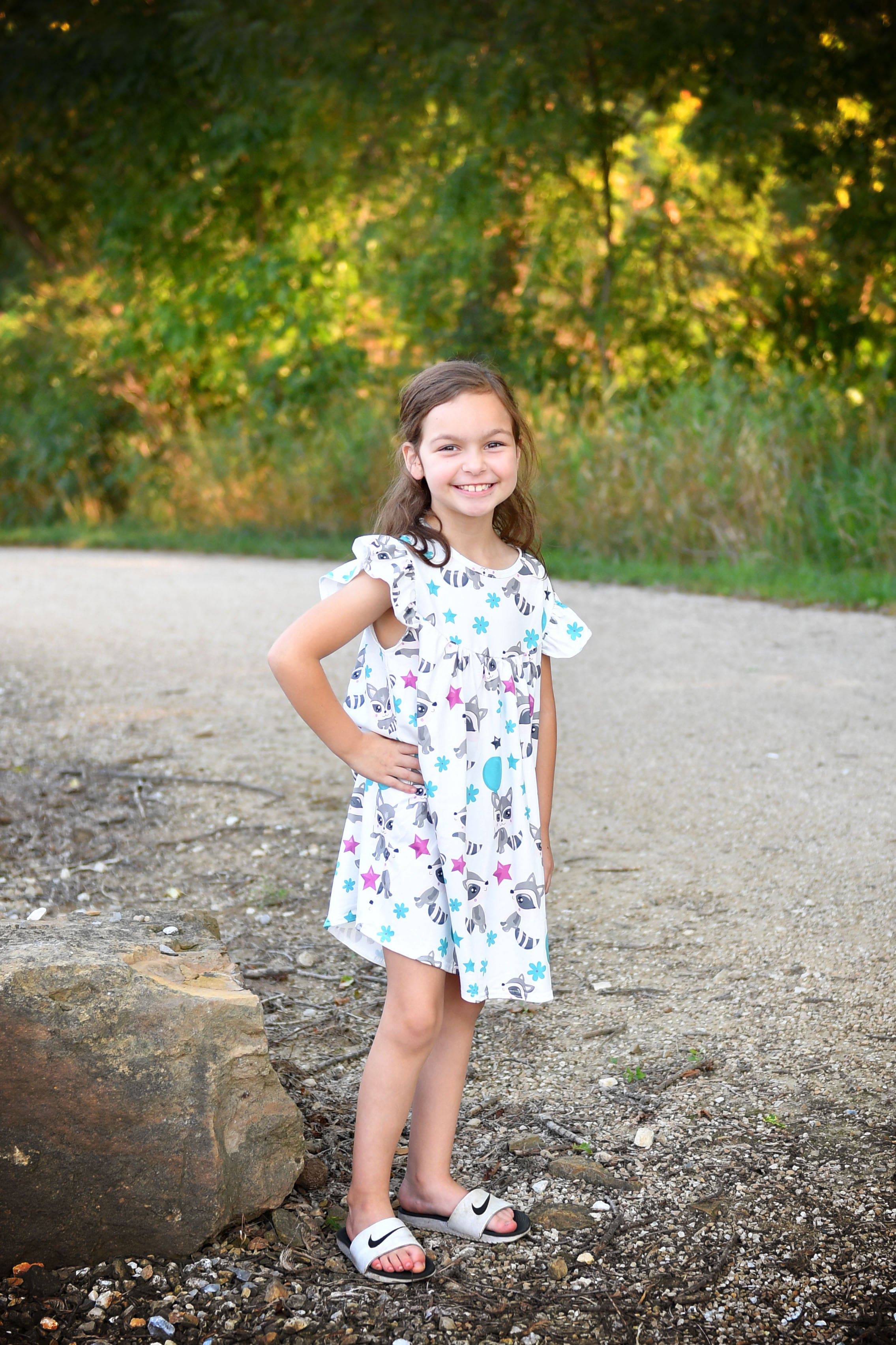 Raccoon Milk Silk Flutter Dress