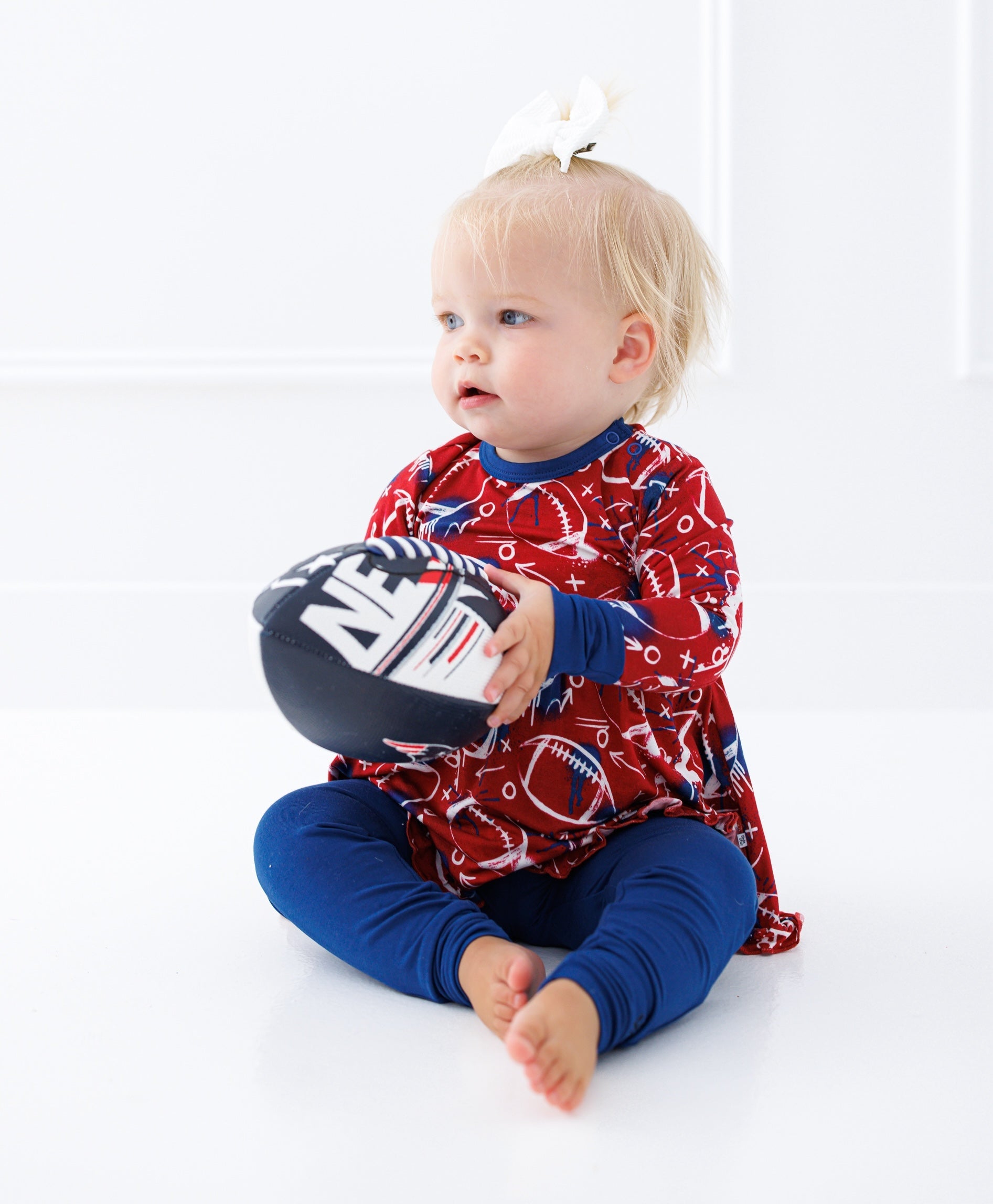 Graffiti Football Peplum Set : Red And Navy