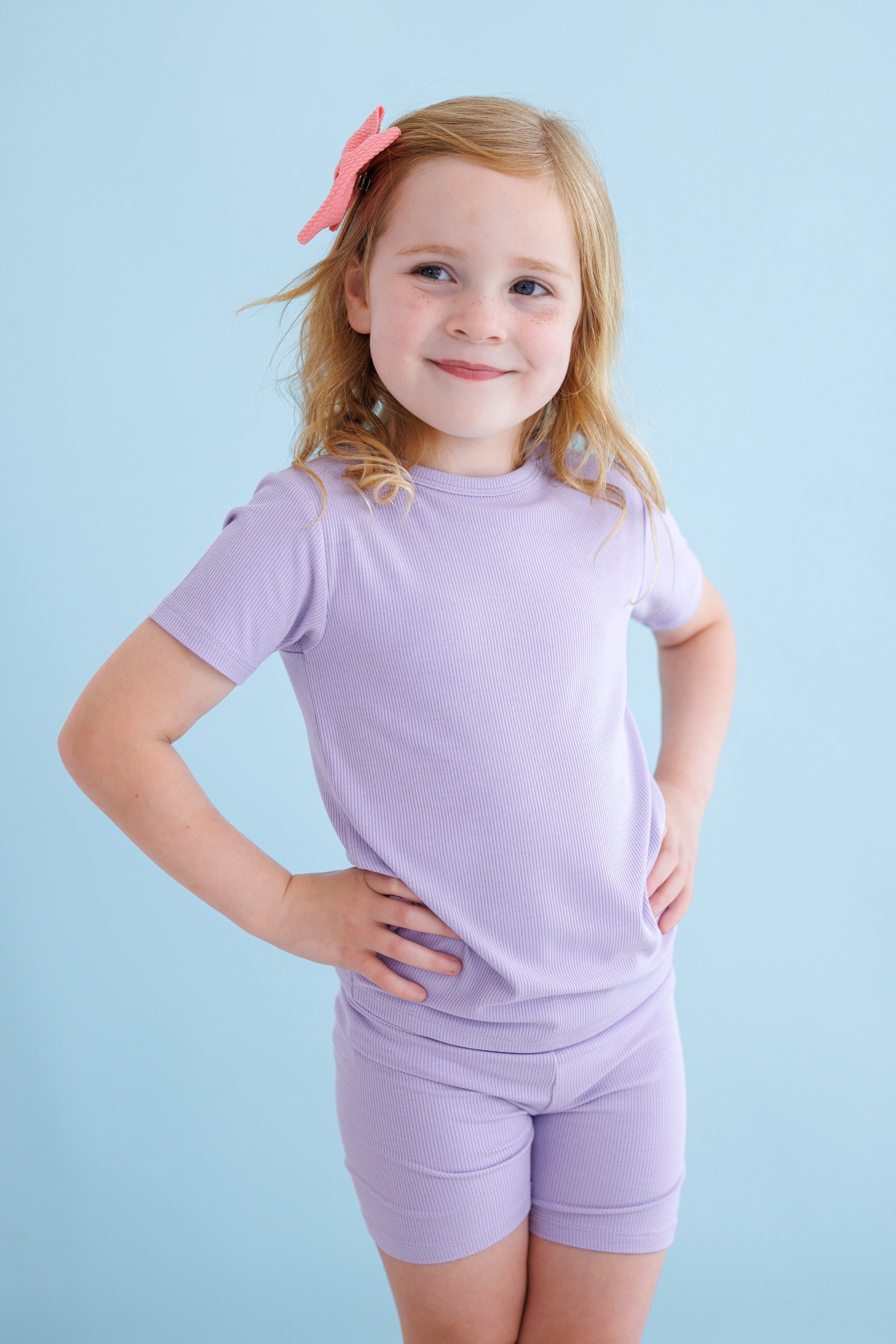 Lavender Ribbed 2-piece Pajamas