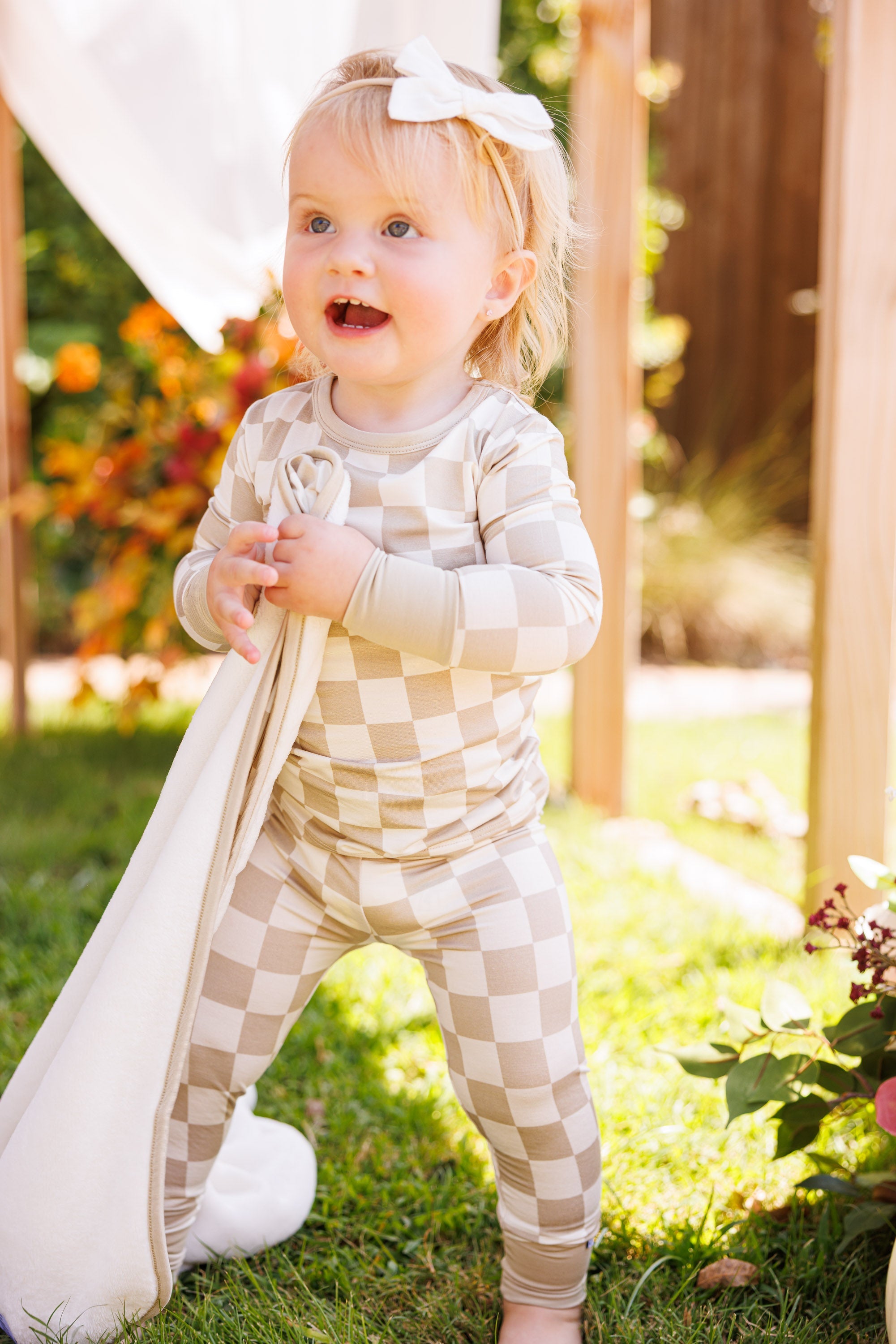 Oat Check 2-piece Pajamas