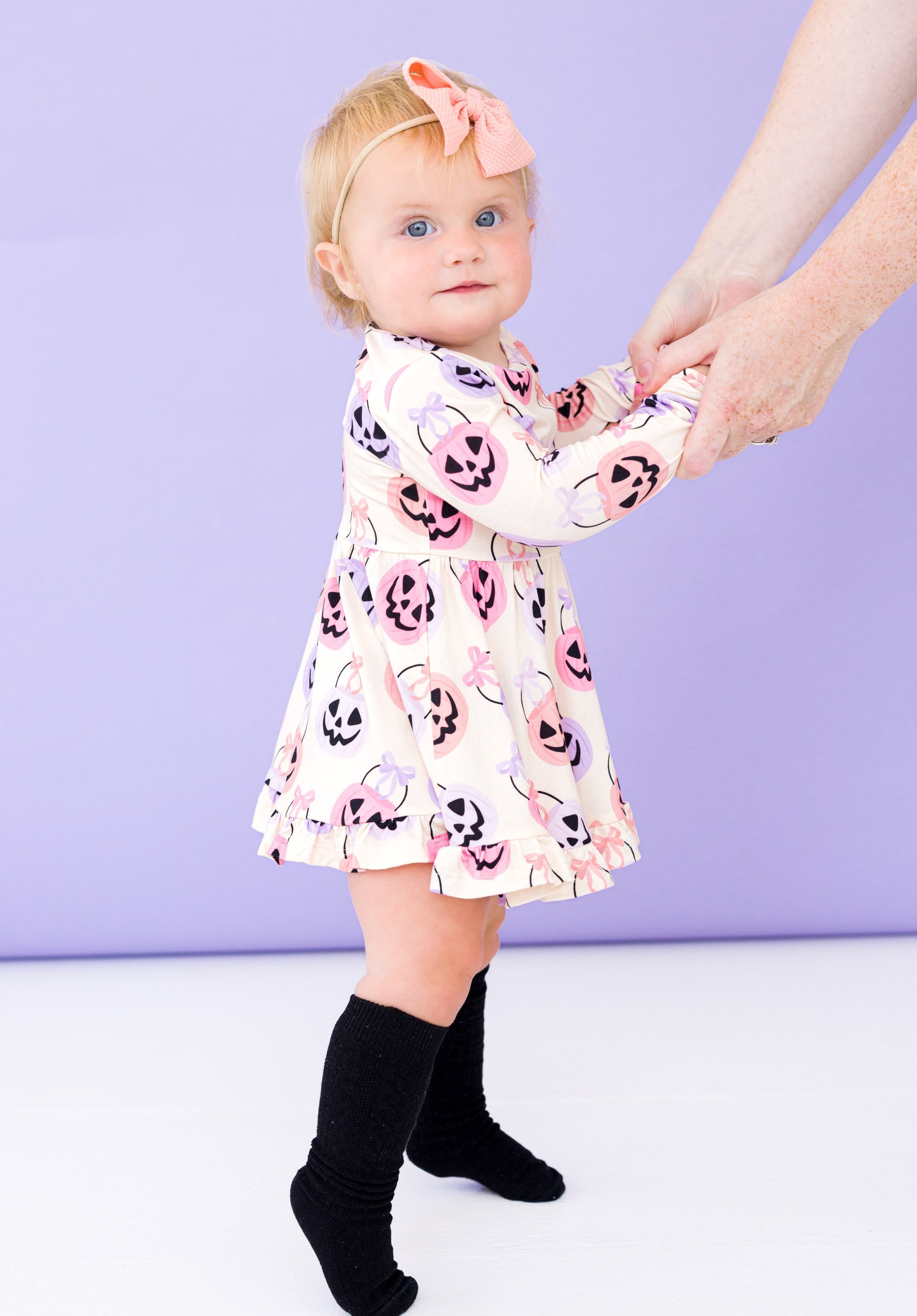 Knee-high Socks Set- Black And Pink