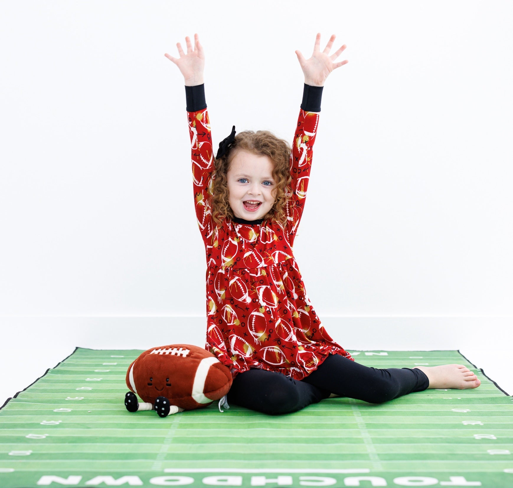 Graffiti Football Peplum Set : Red And Gold