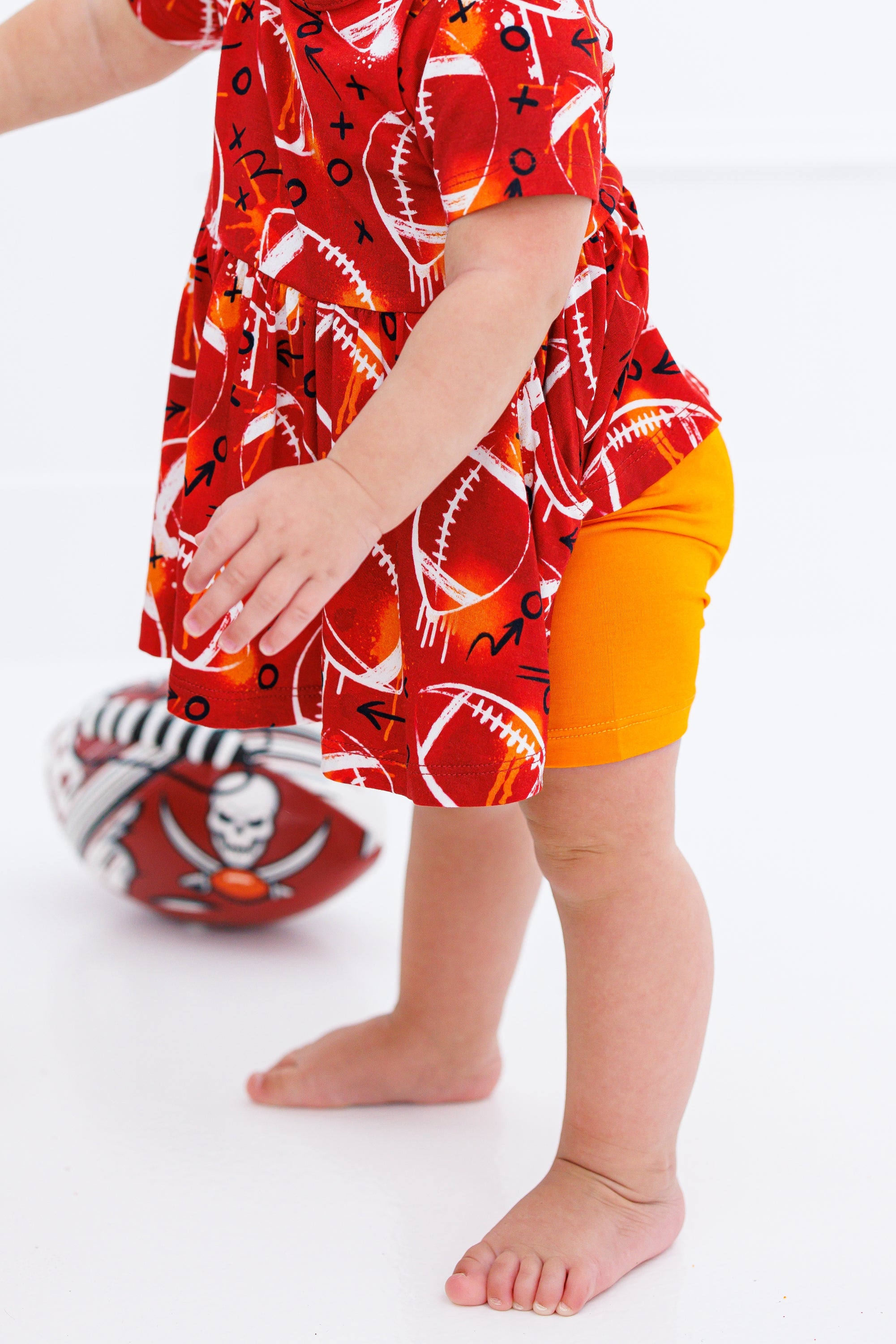 Graffiti Football Peplum Set : Red And Orange