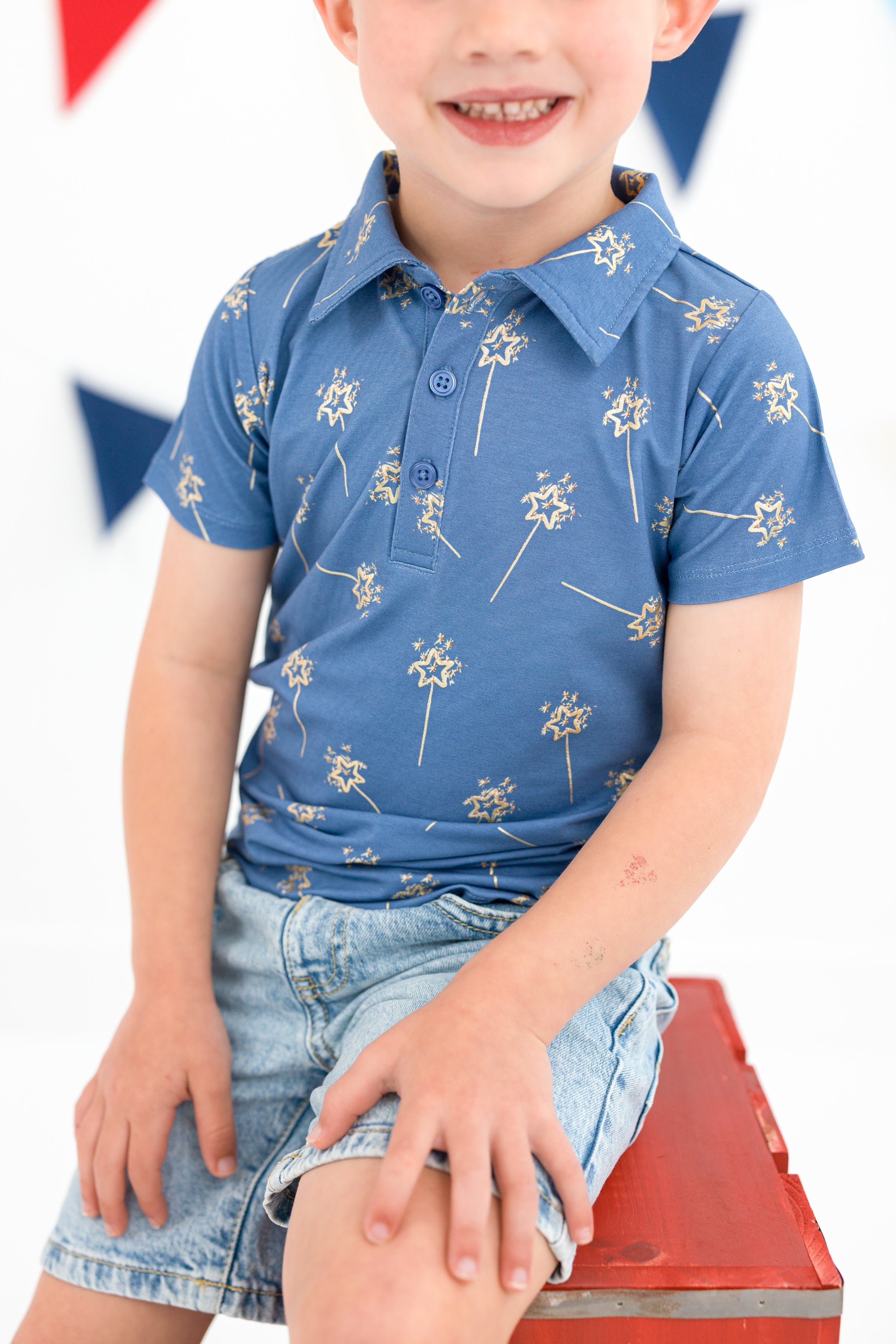 Sparkler Gold Foil Polo Shirt