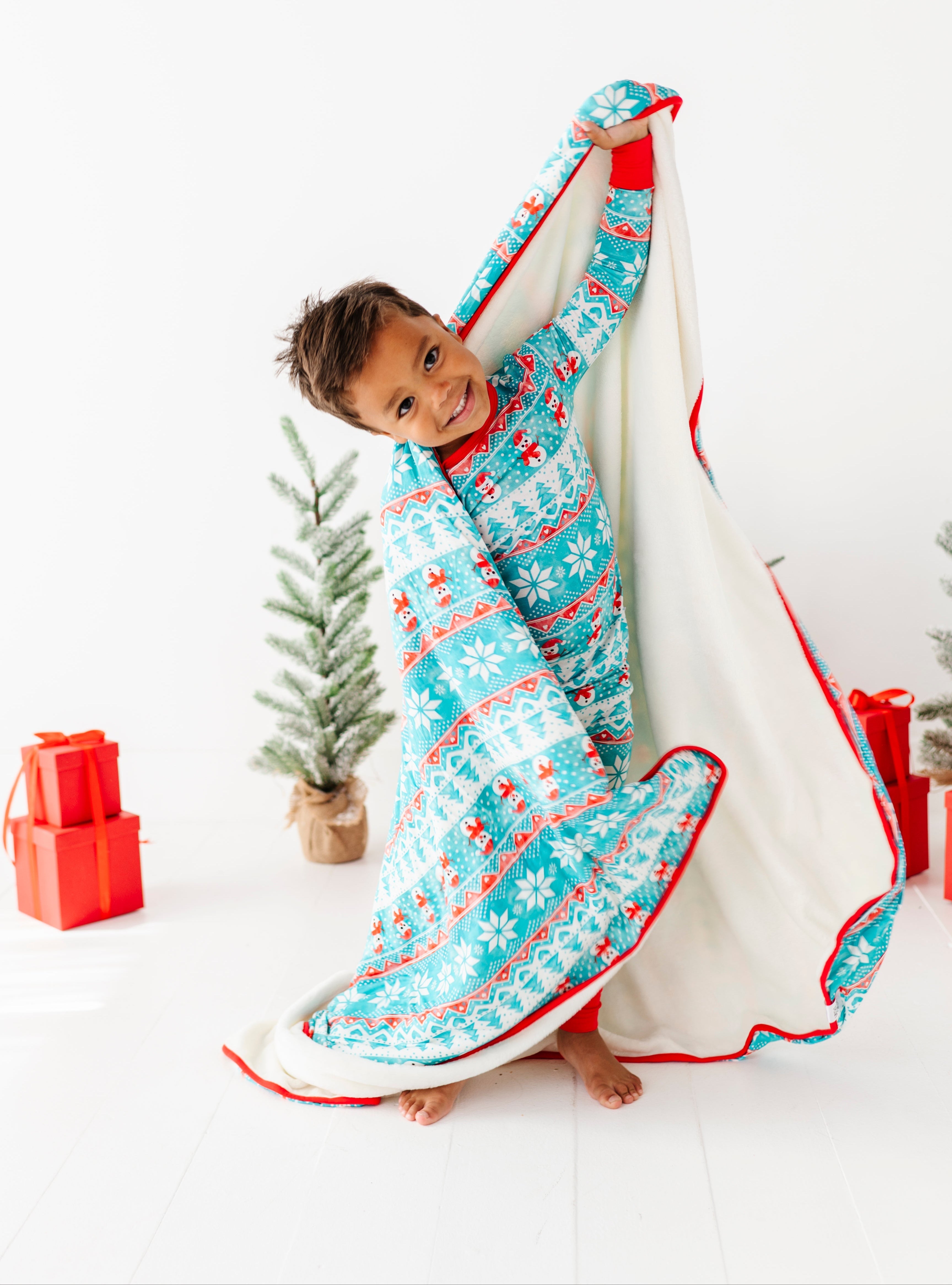 Frosty Fair Isle Plush Toddler Blanket