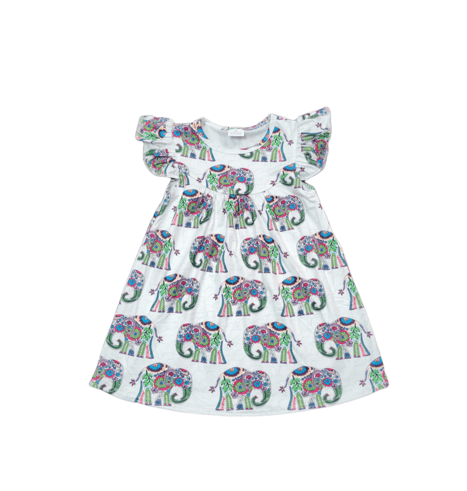 White Elephant Milk Silk Flutter Dress