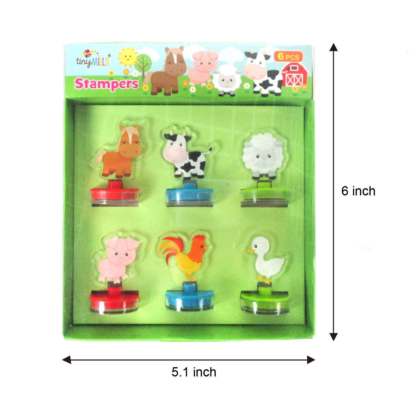 Farm Animals Acrylic Stamp Set Of 6